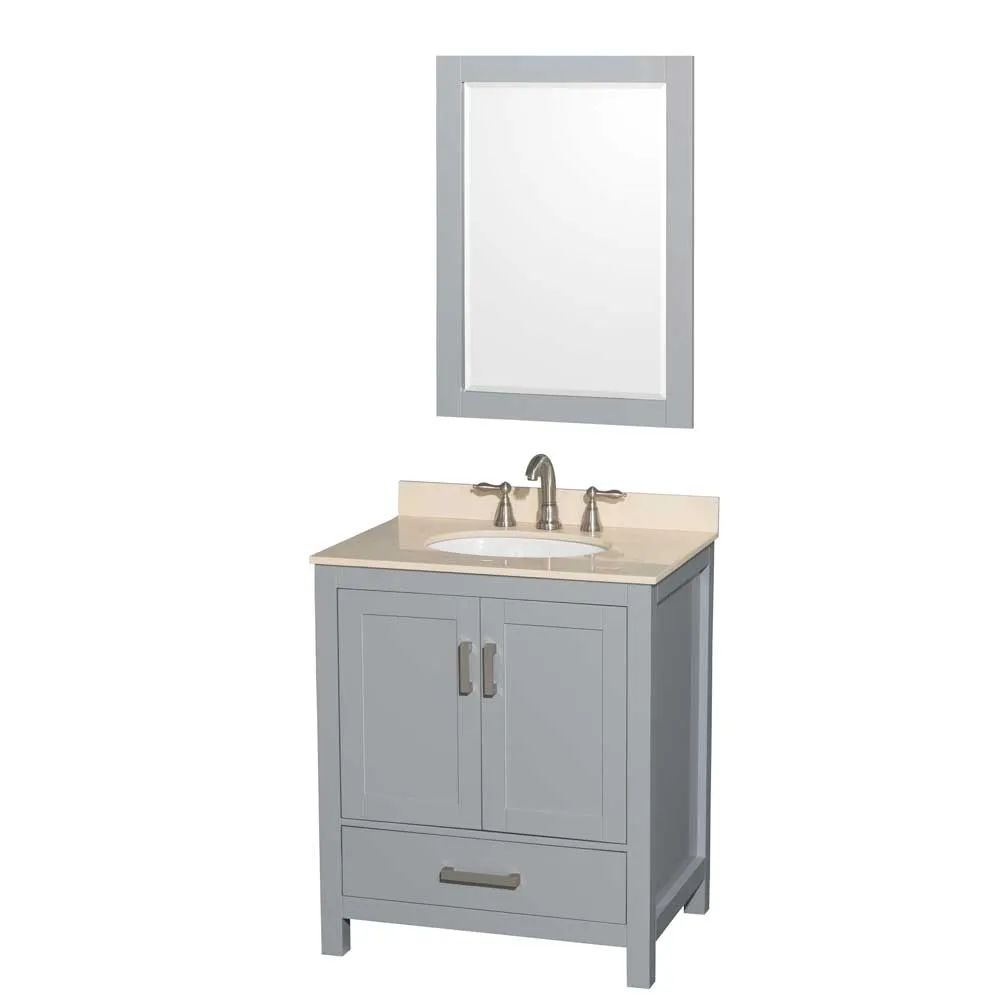 Sheffield 30 Inch Single Bathroom Vanity in Gray