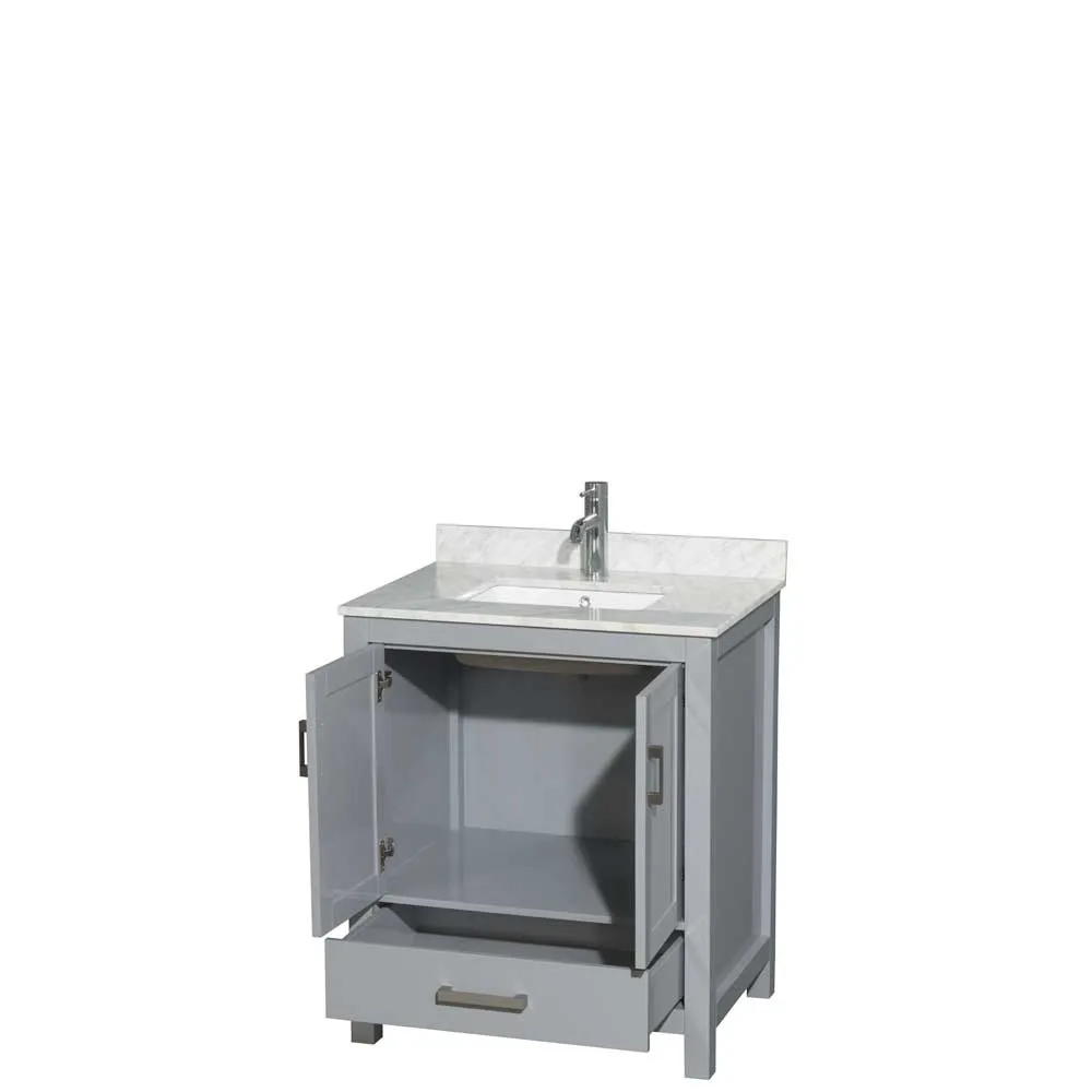 Sheffield 30 Inch Single Bathroom Vanity in Gray