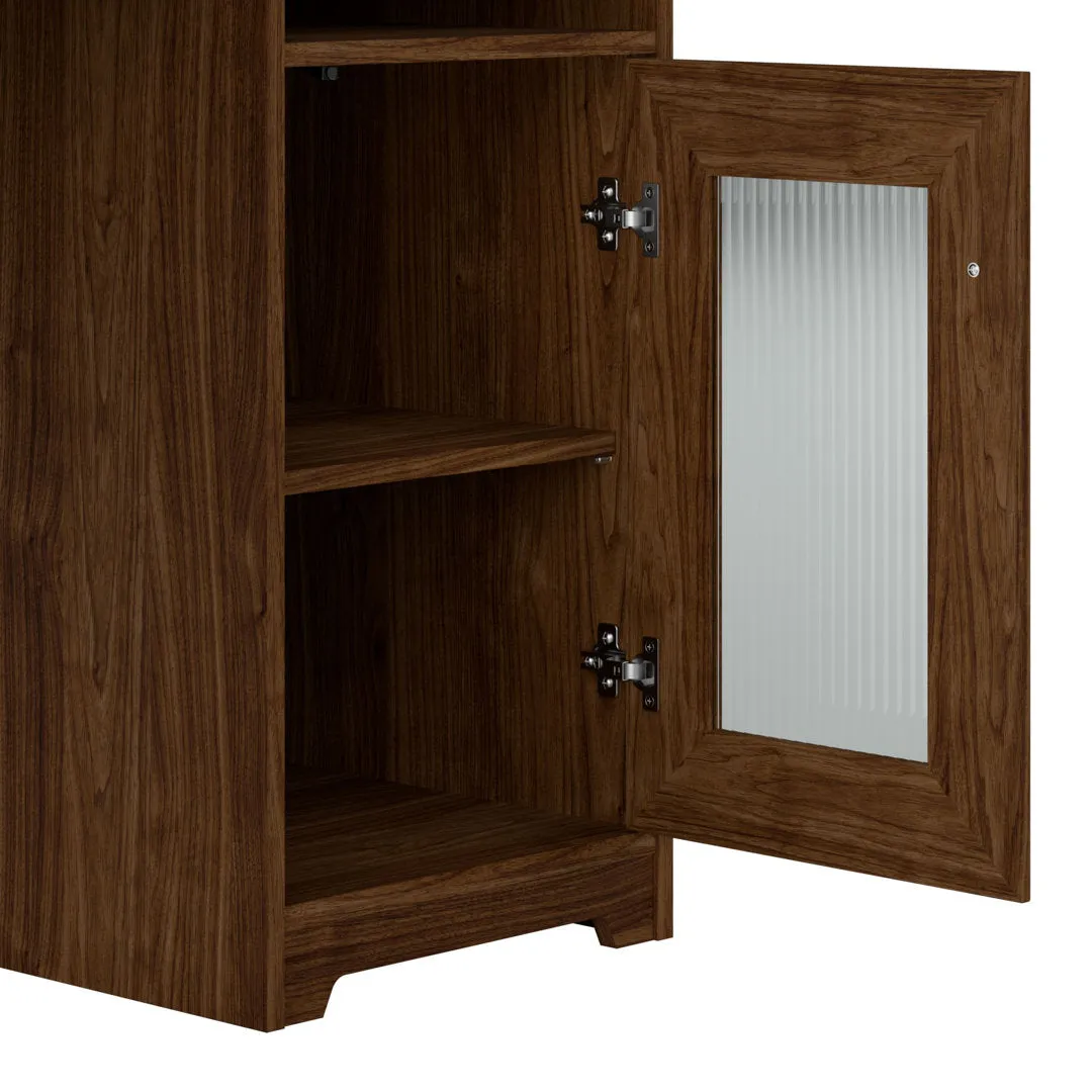 Shelonda L-Shape Executive Desk with Hutch Latitude Run® Color: Modern Walnut