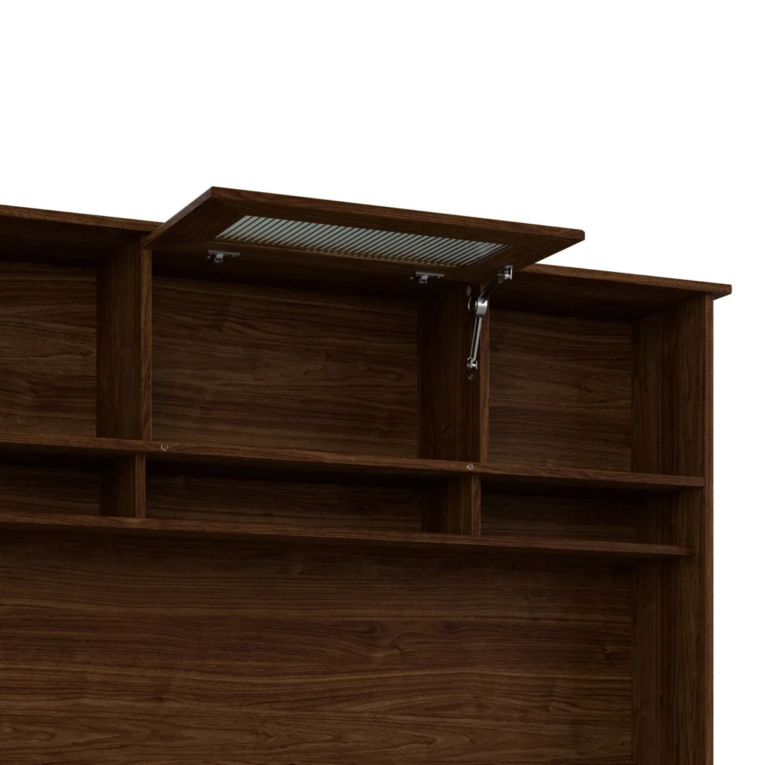 Shelonda L-Shape Executive Desk with Hutch Latitude Run® Color: Modern Walnut