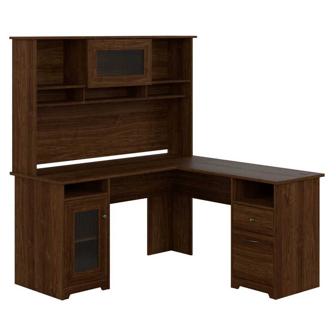 Shelonda L-Shape Executive Desk with Hutch Latitude Run® Color: Modern Walnut
