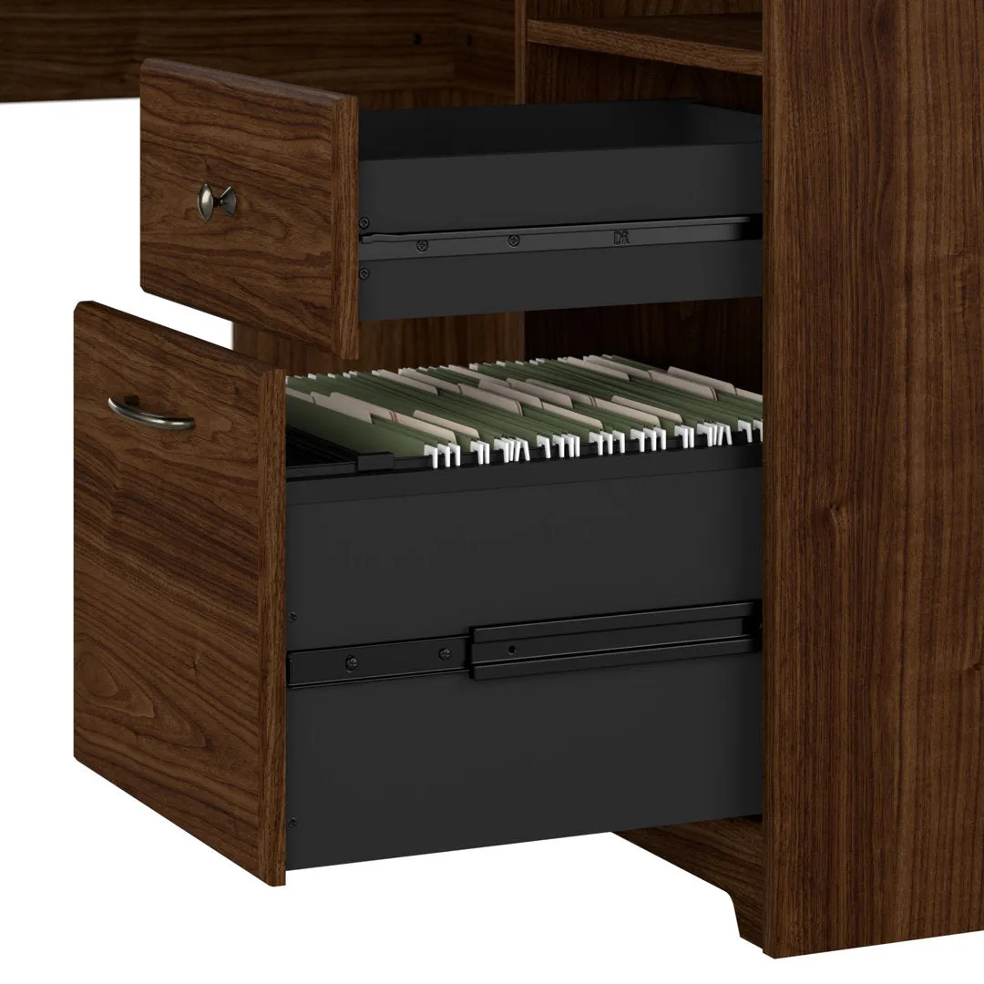 Shelonda L-Shape Executive Desk with Hutch Latitude Run® Color: Modern Walnut