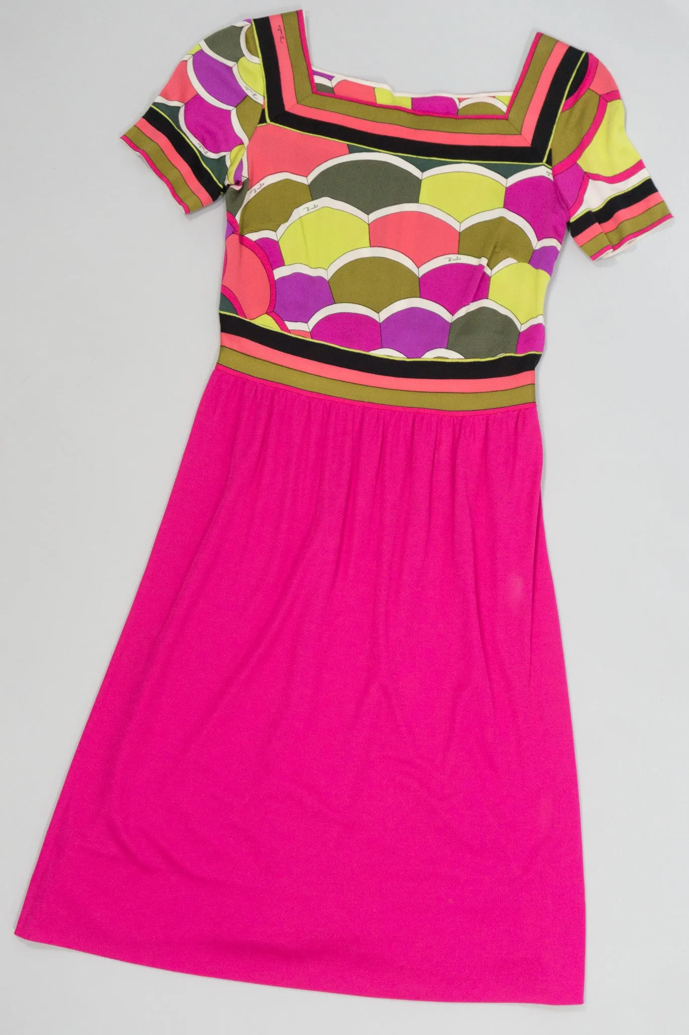 Silk Scallop Print Dress