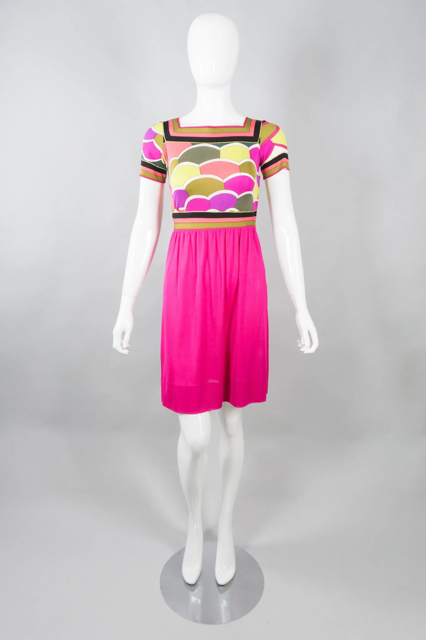 Silk Scallop Print Dress