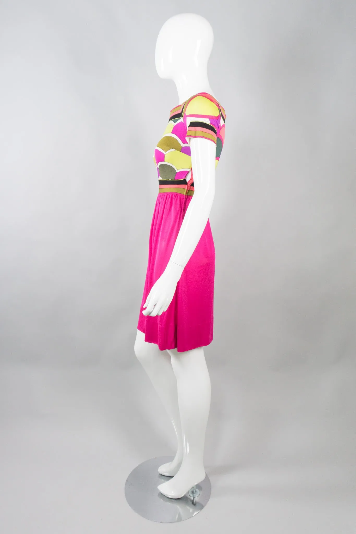 Silk Scallop Print Dress