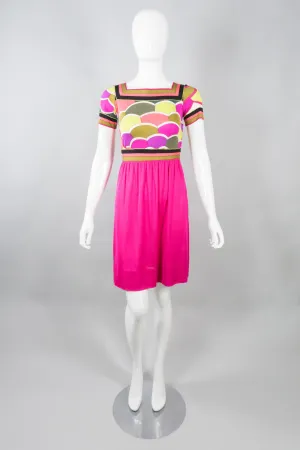 Silk Scallop Print Dress