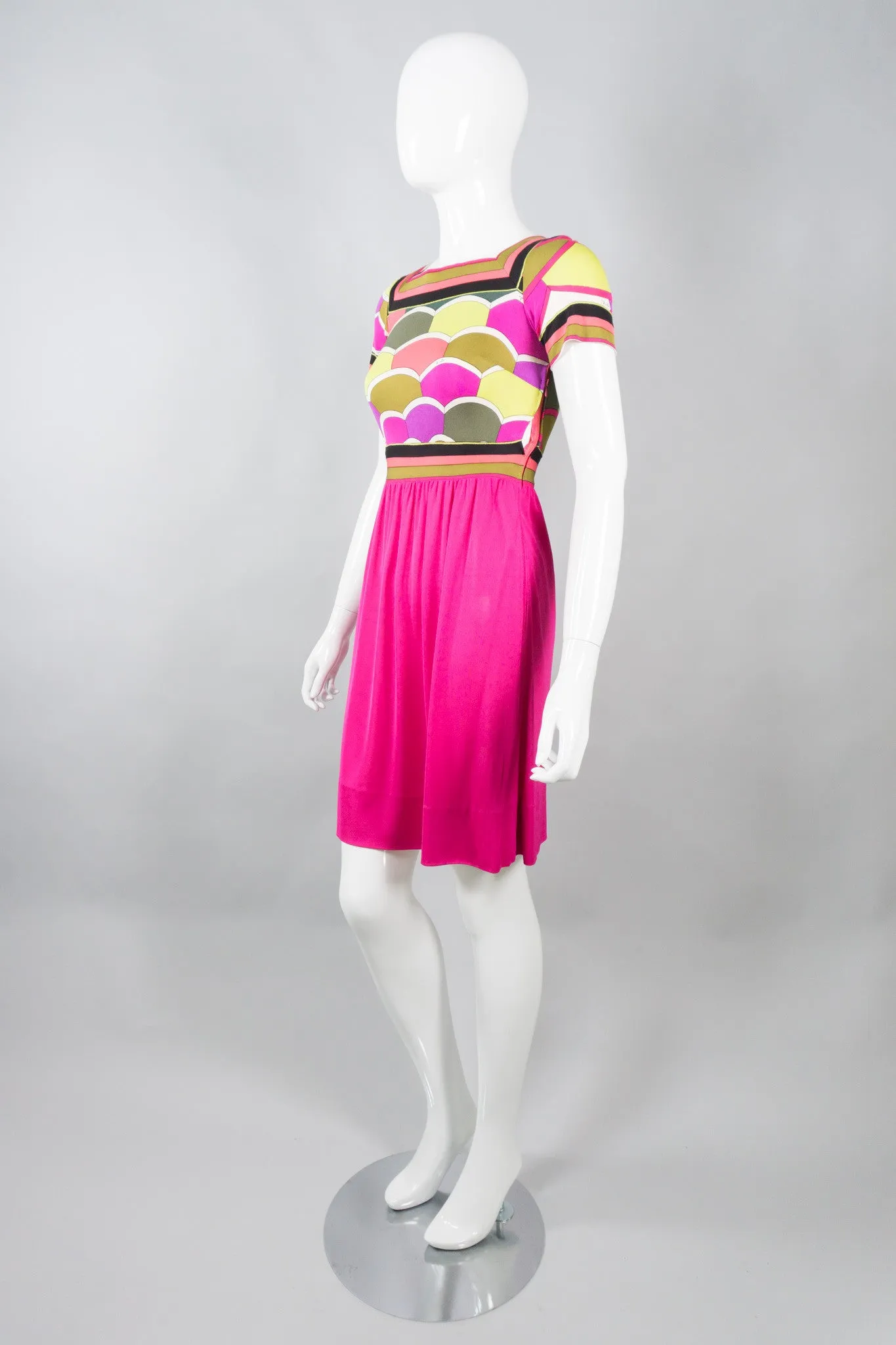 Silk Scallop Print Dress