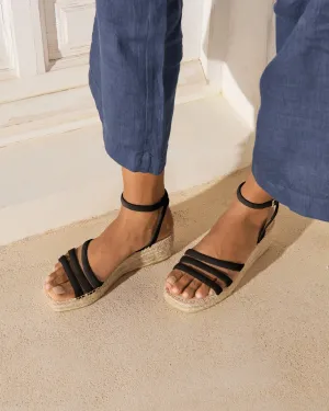 Soft Suede Three Bands Platform - K10WU - Hamptons Black