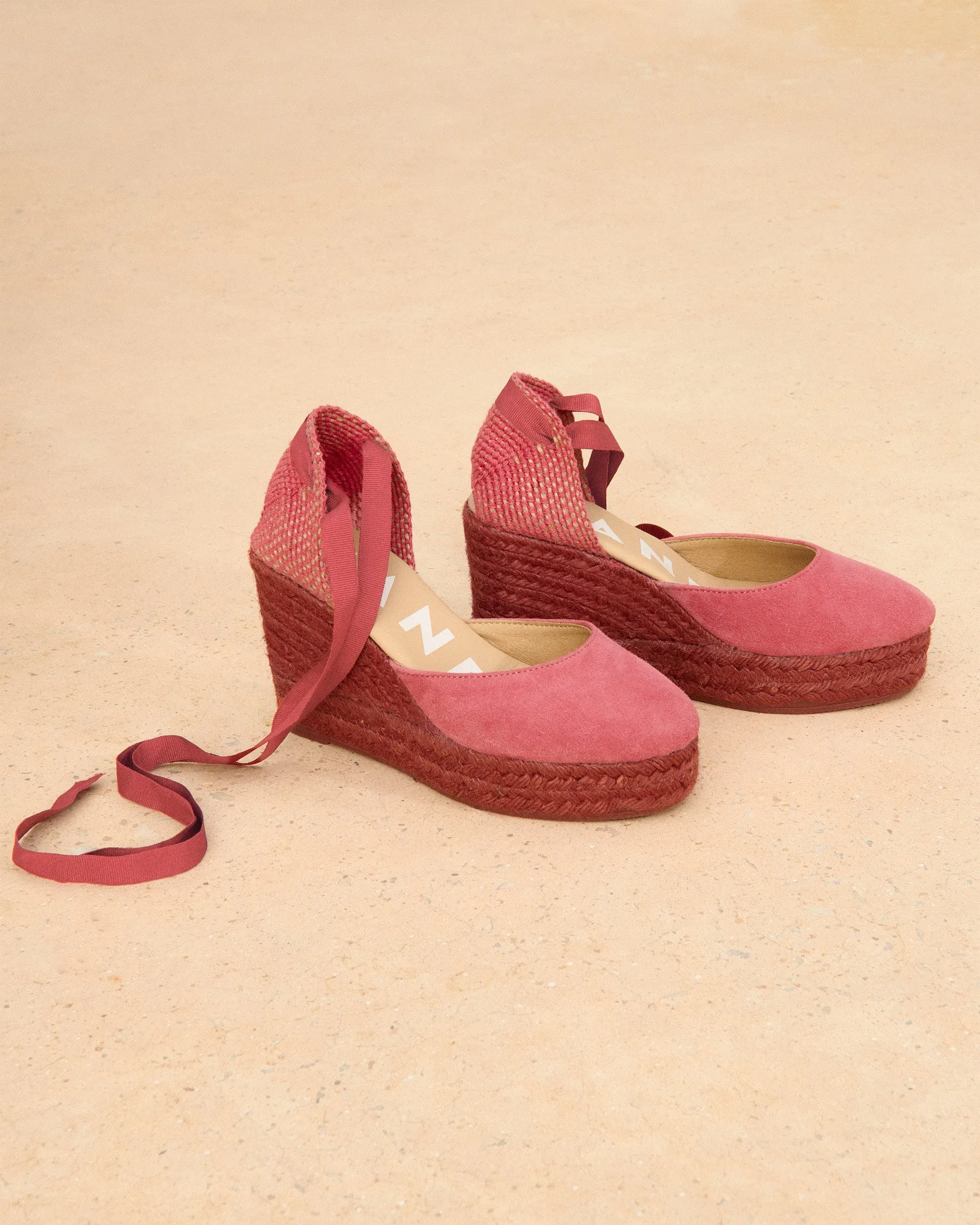 Soft Suede Wedge Espadrilles - W21WV - Hamptons Terracotta On Tone