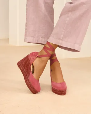 Soft Suede Wedge Espadrilles - W21WV - Hamptons Terracotta On Tone
