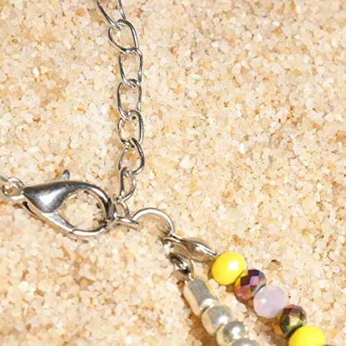 Softones Blue Starfish Turtle Anklet Multilayer Charm Beads Sea Handmade Boho Anklet Foot Jewelry for Women