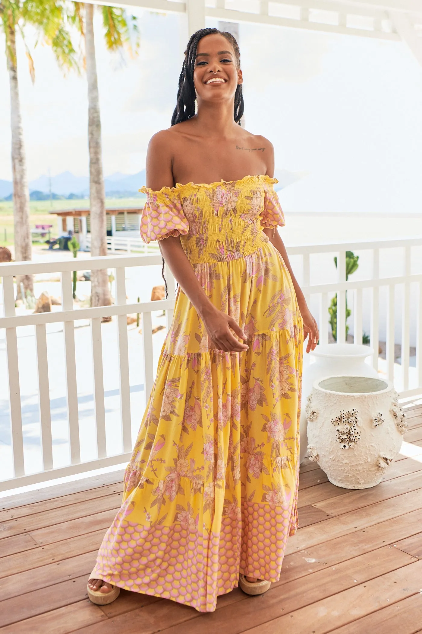 Sol Print Claudette Maxi Dress