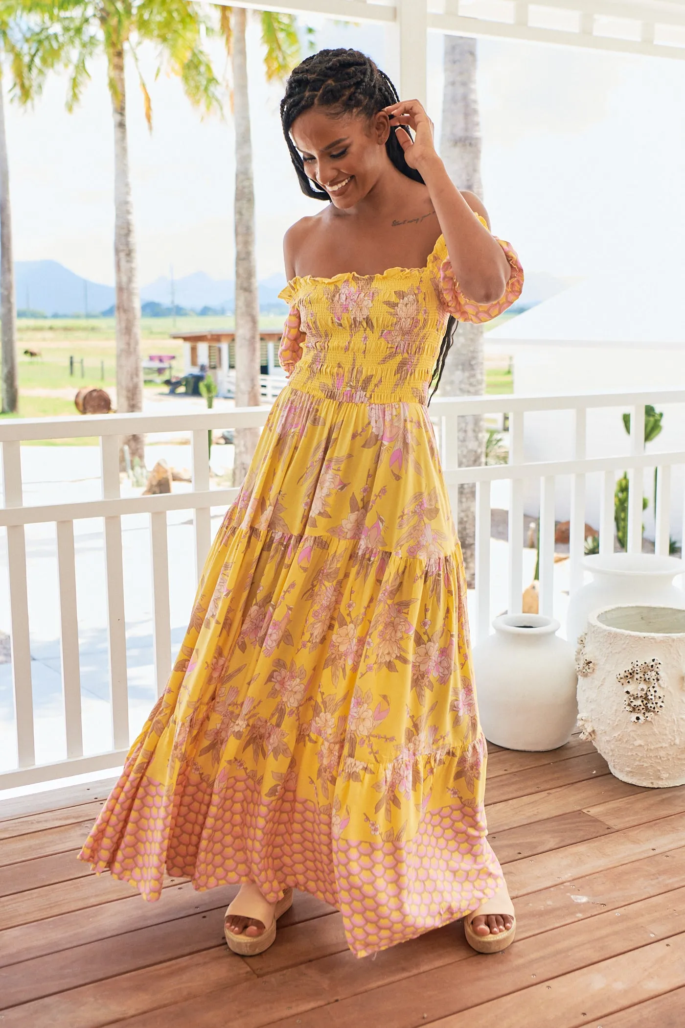 Sol Print Claudette Maxi Dress