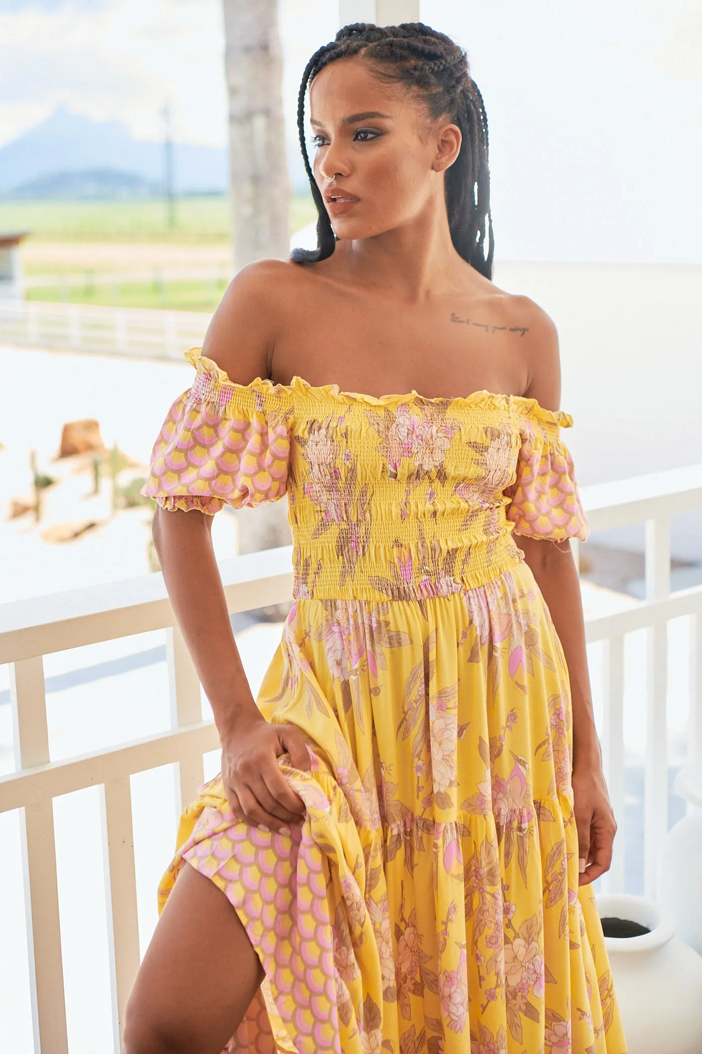 Sol Print Claudette Maxi Dress