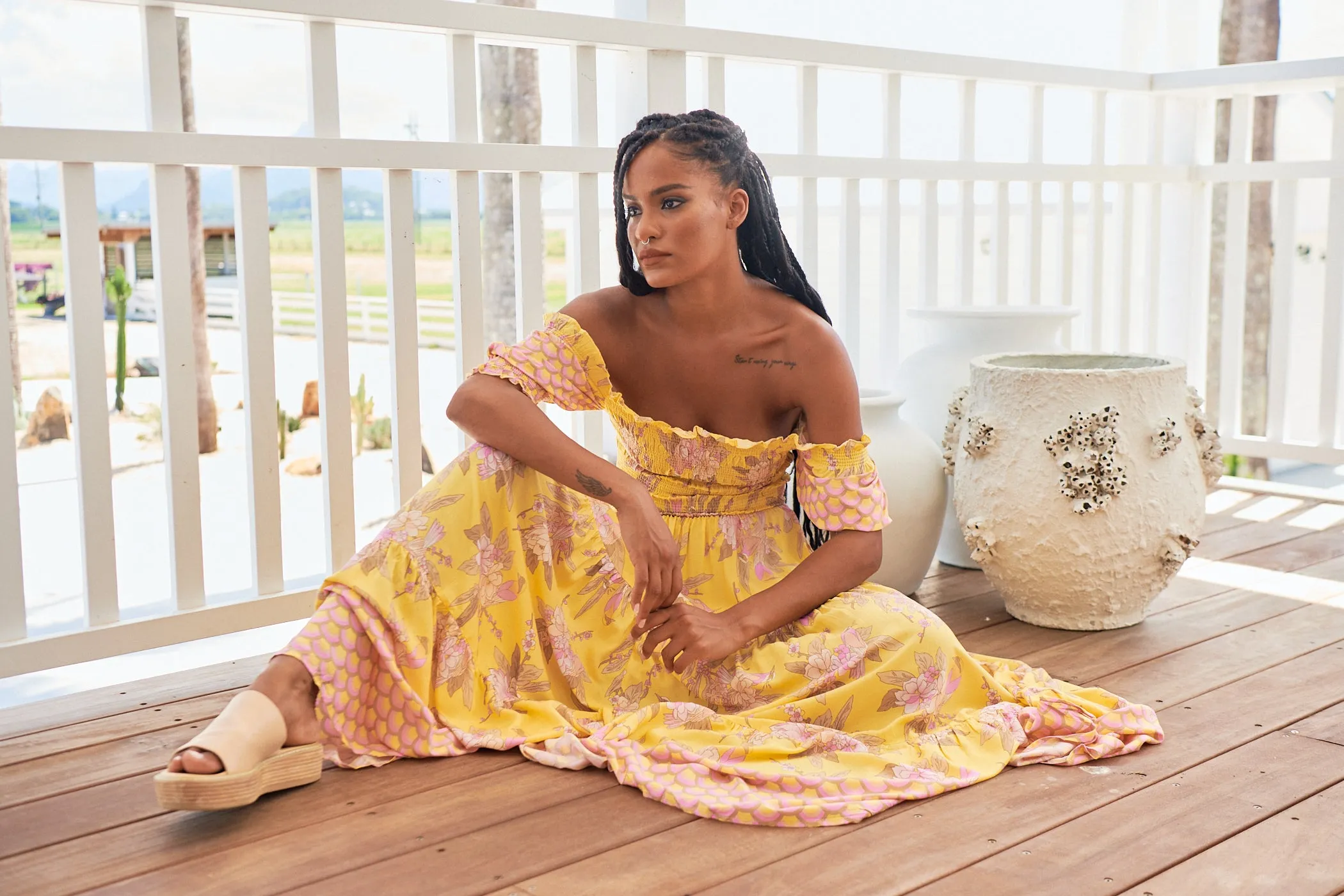 Sol Print Claudette Maxi Dress