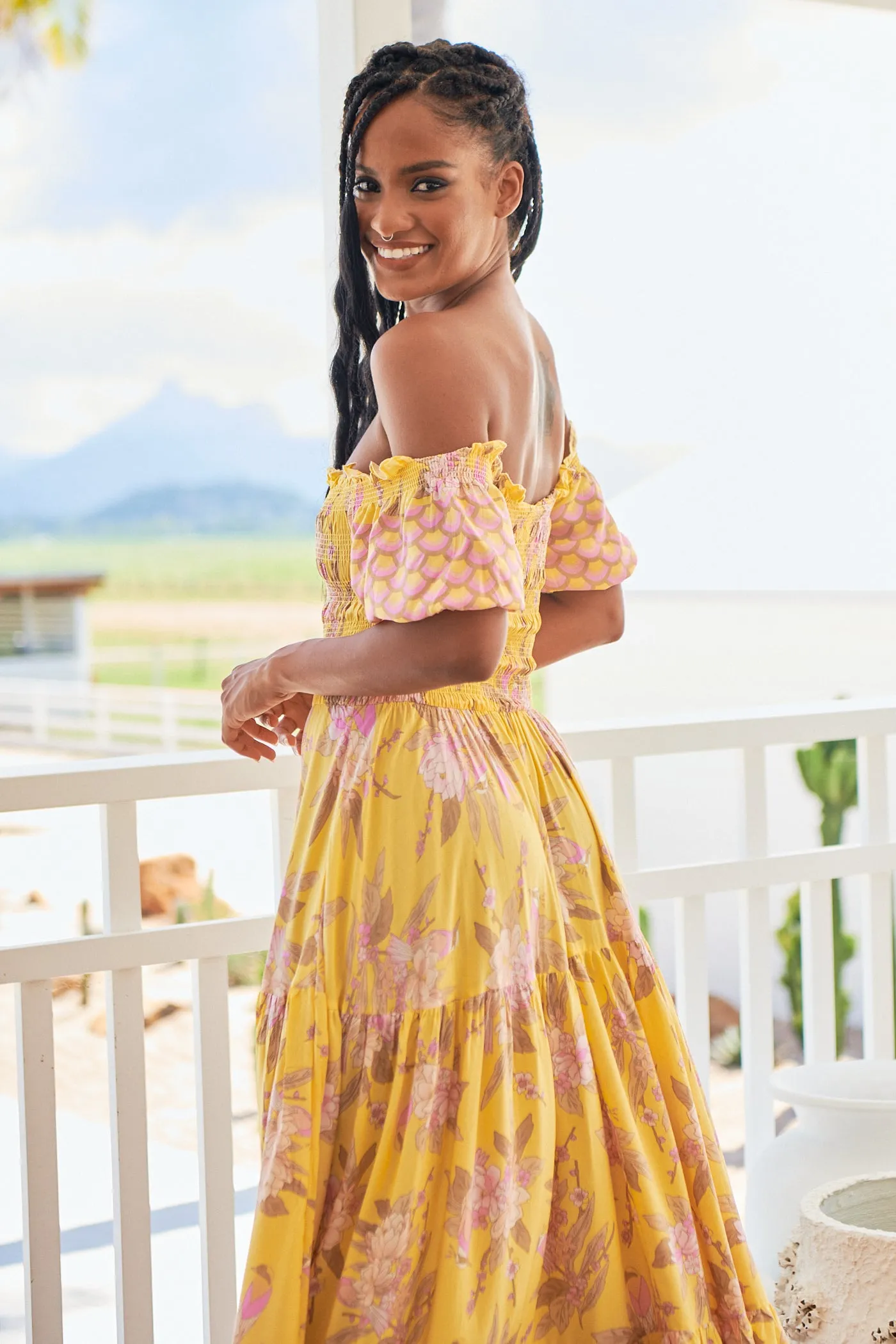 Sol Print Claudette Maxi Dress