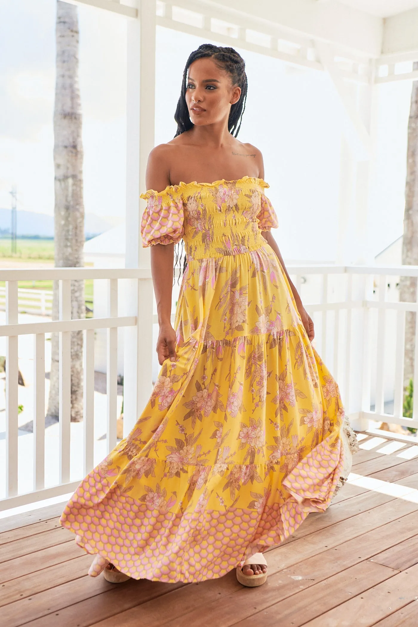 Sol Print Claudette Maxi Dress