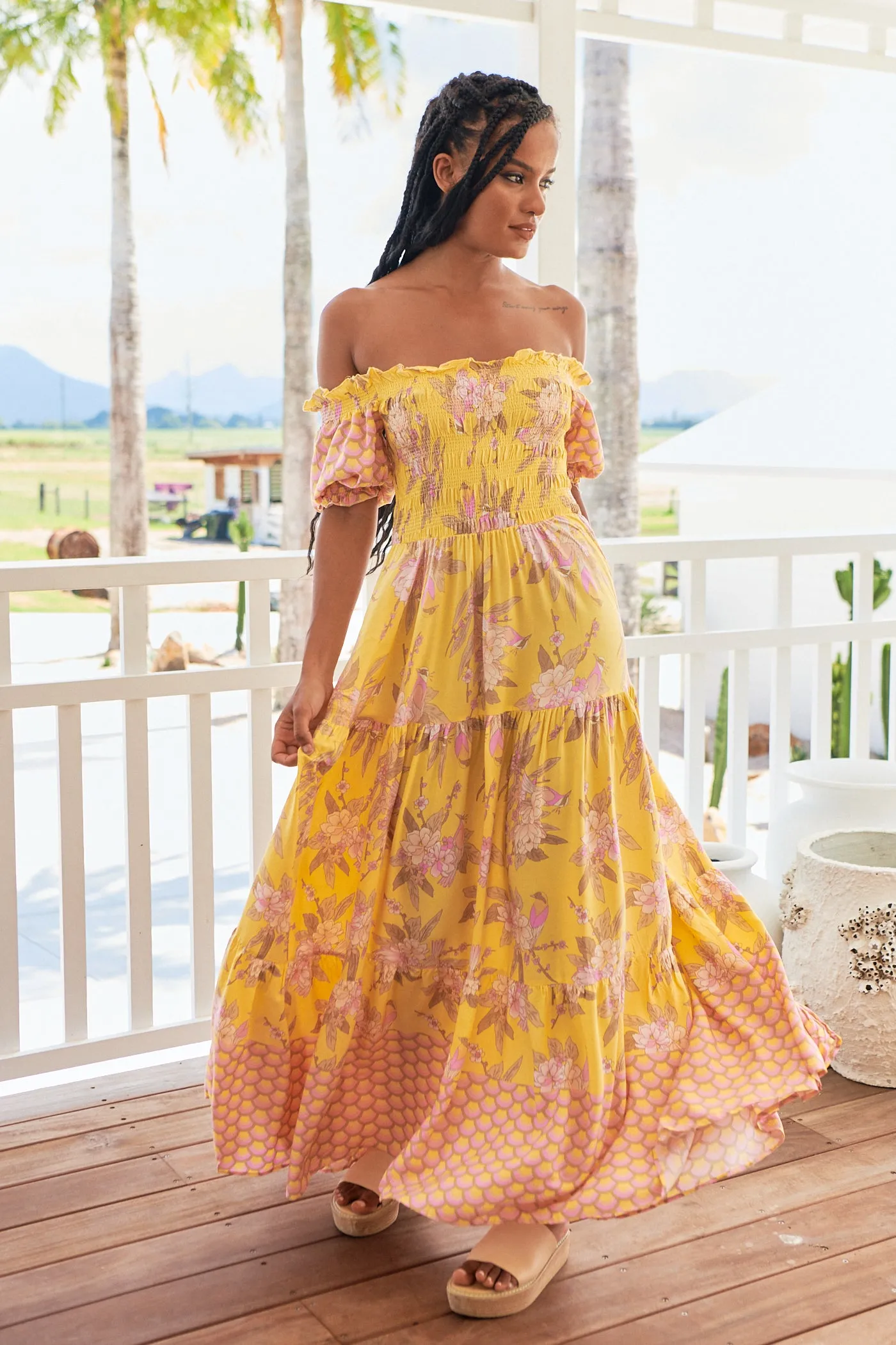Sol Print Claudette Maxi Dress
