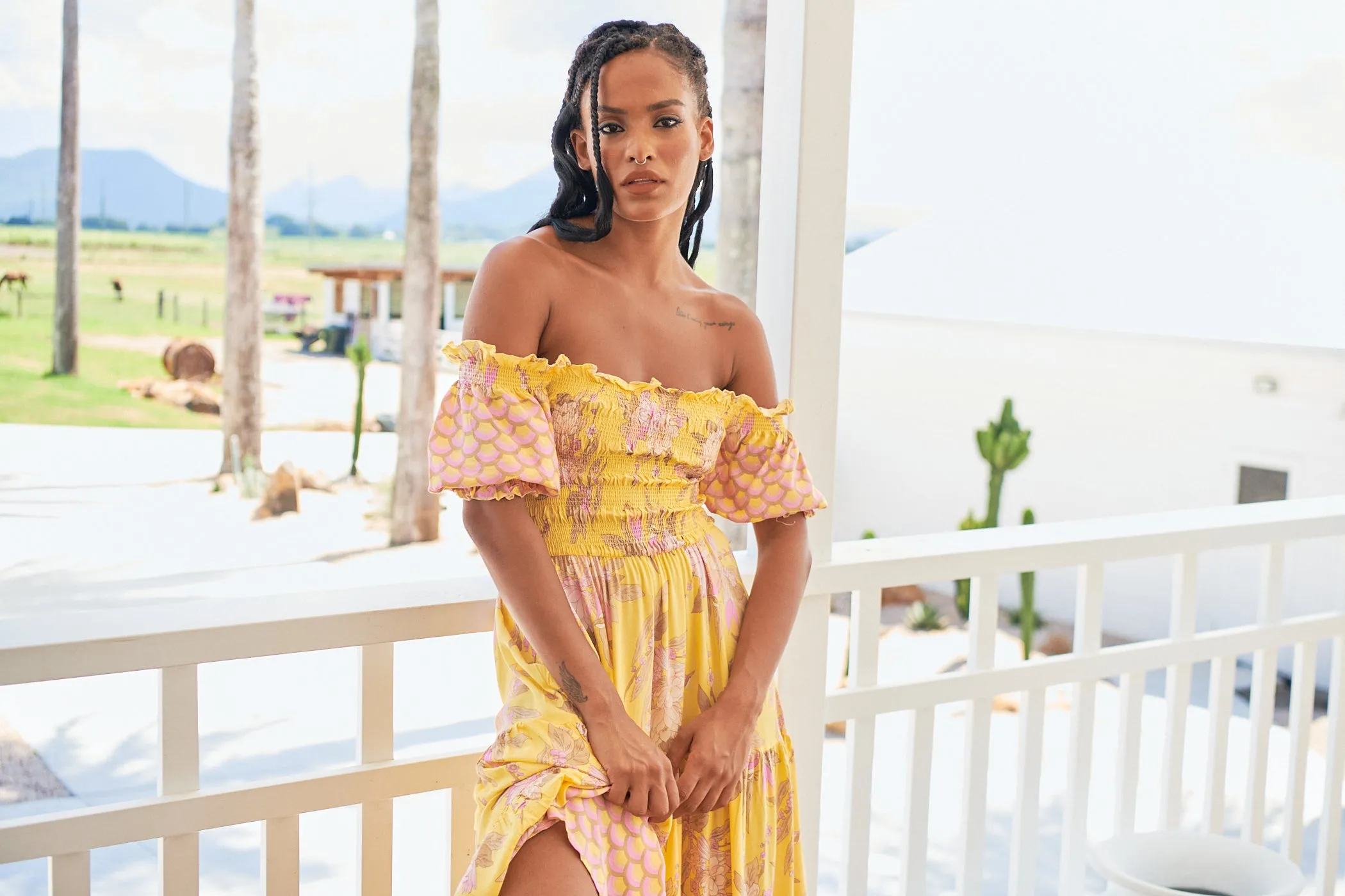 Sol Print Claudette Maxi Dress