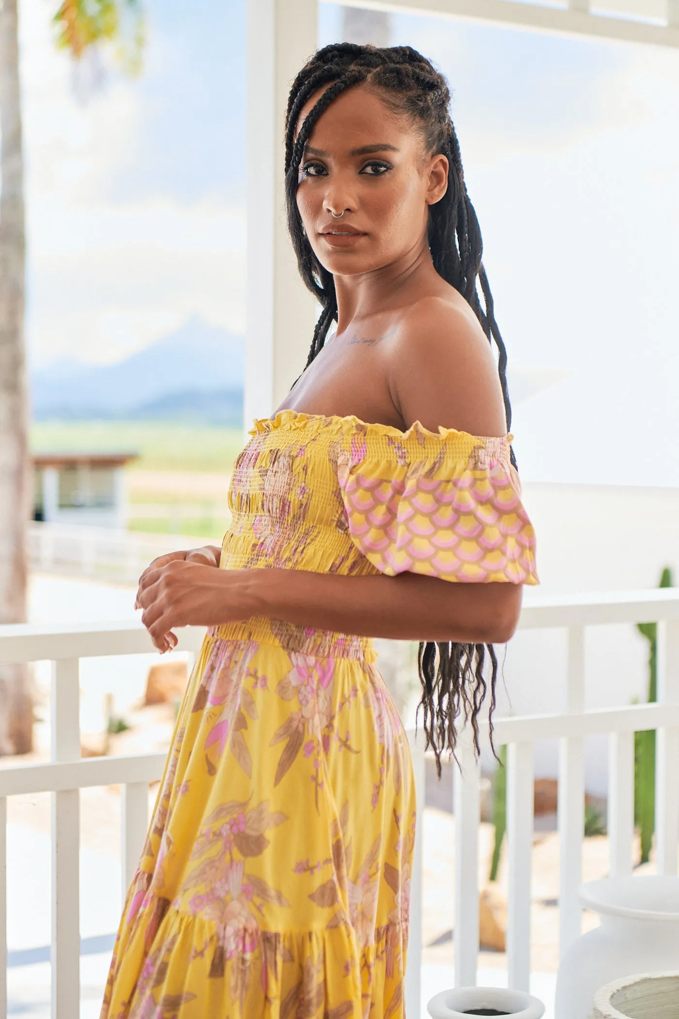 Sol Print Claudette Maxi Dress
