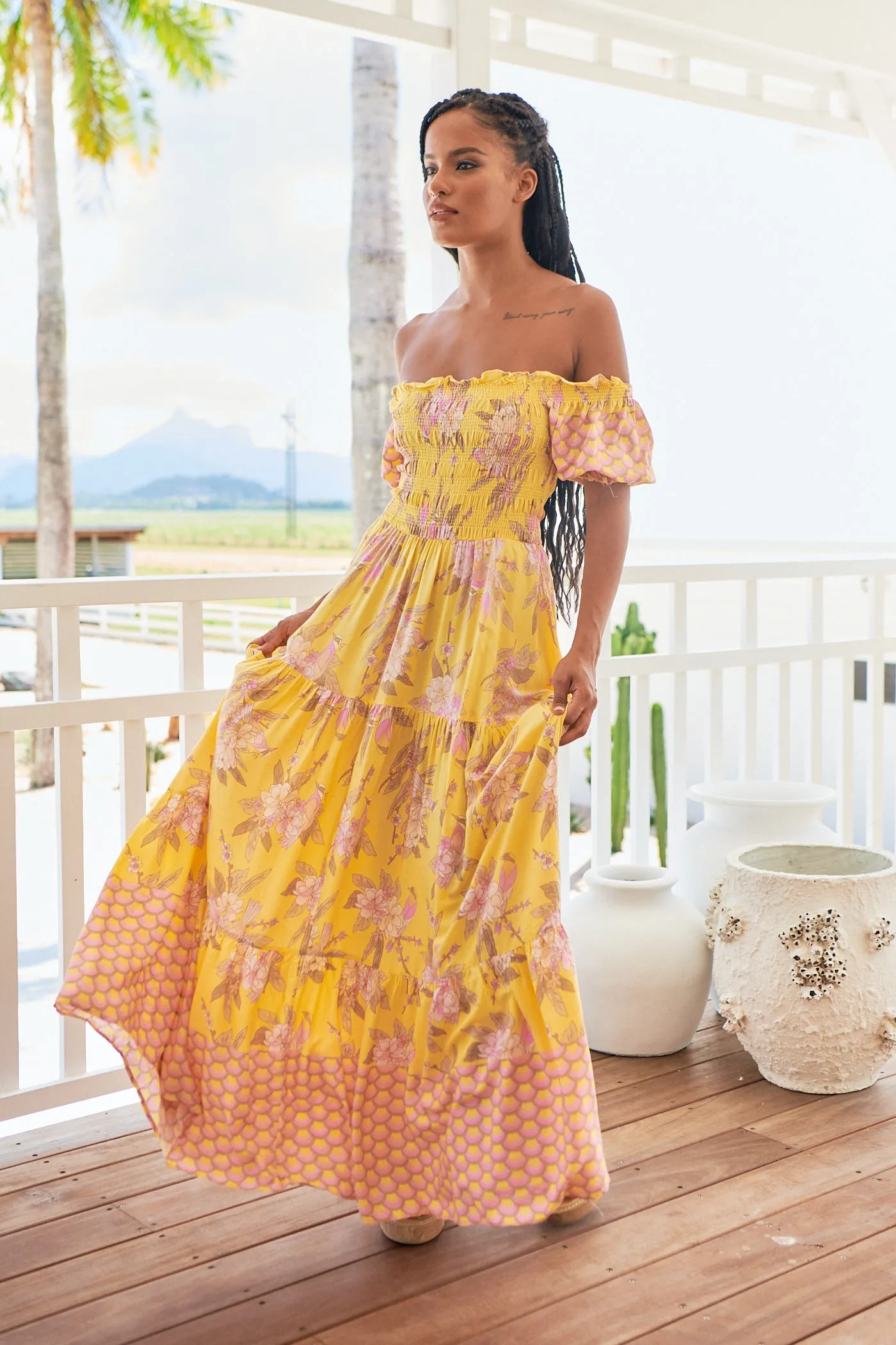 Sol Print Claudette Maxi Dress