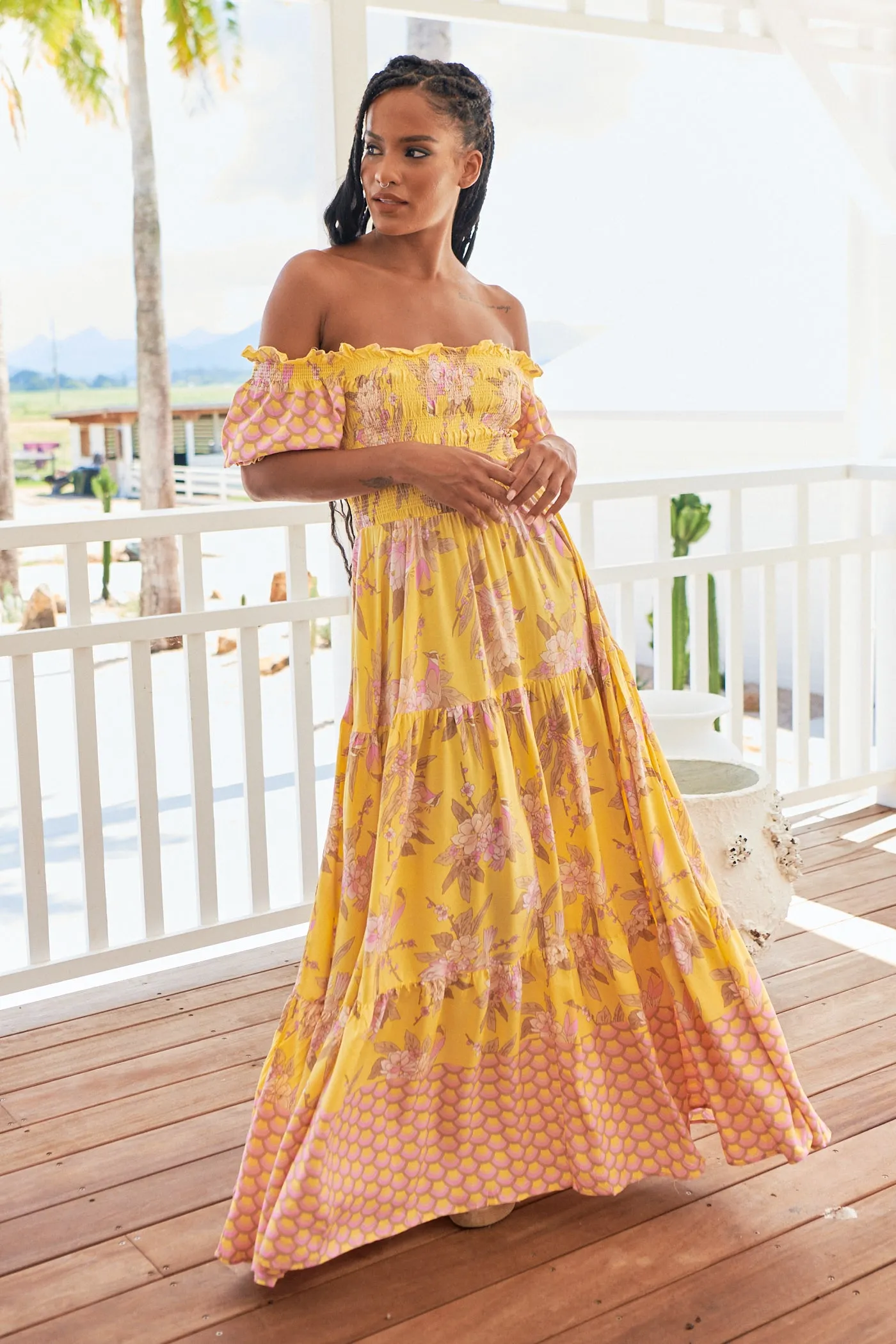 Sol Print Claudette Maxi Dress