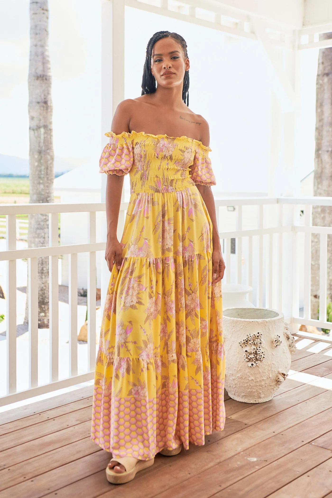 Sol Print Claudette Maxi Dress