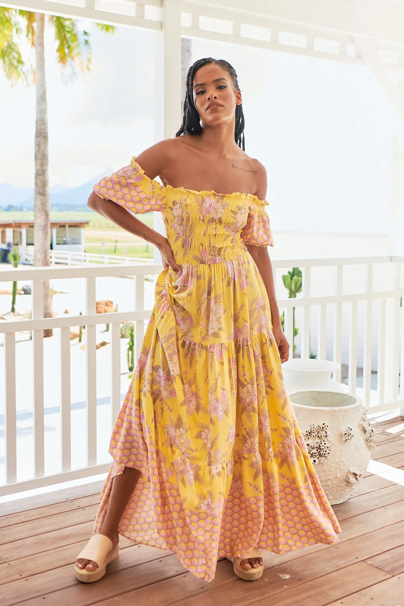 Sol Print Claudette Maxi Dress