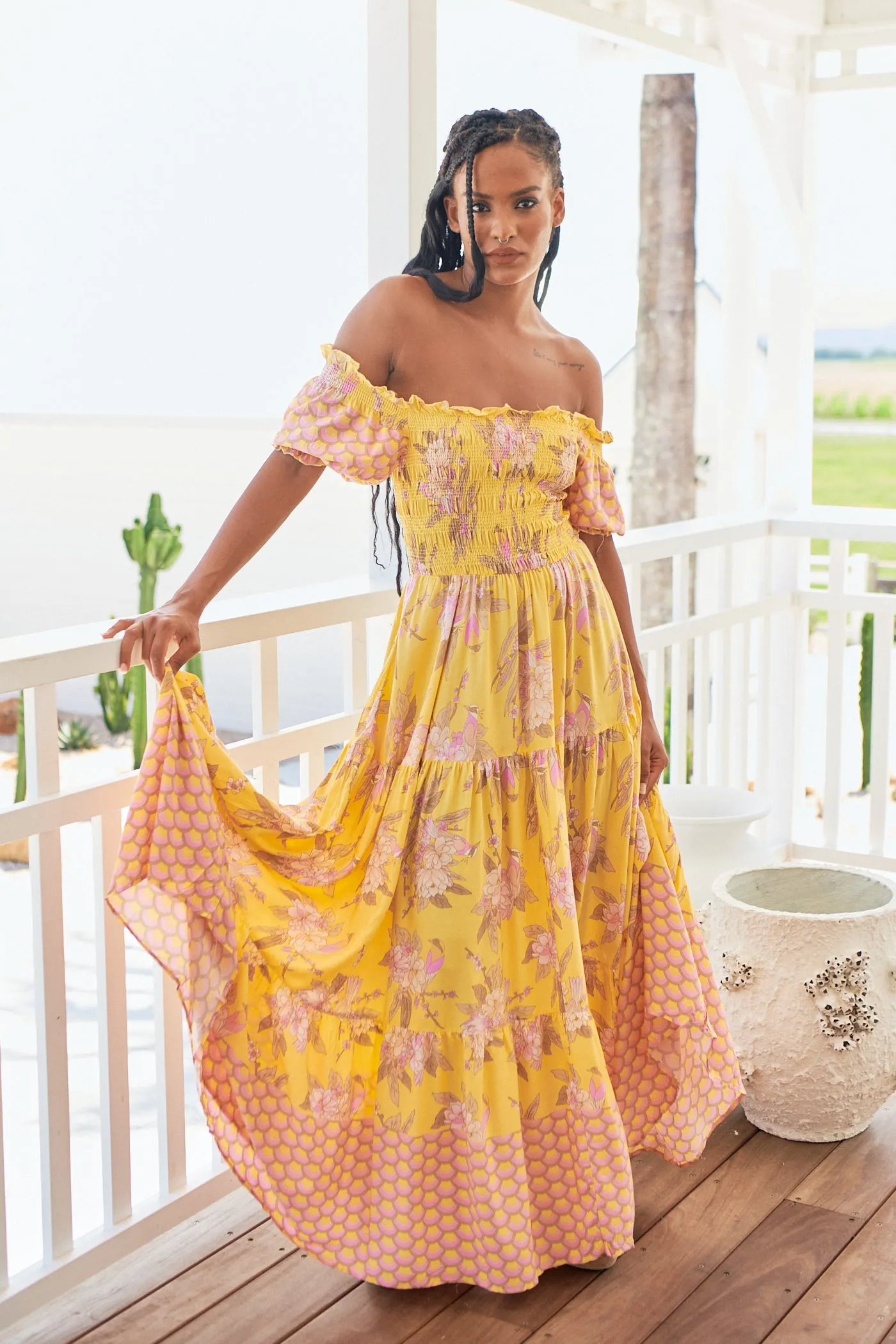 Sol Print Claudette Maxi Dress