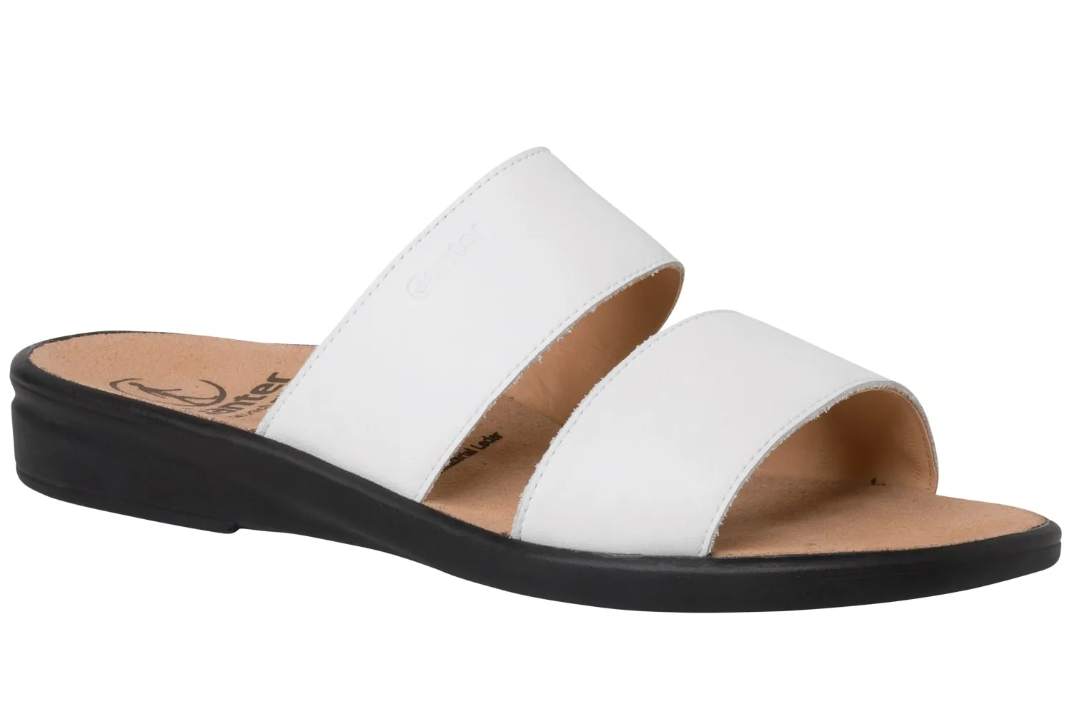 'Sonnica' women's small fit slide sandal - white