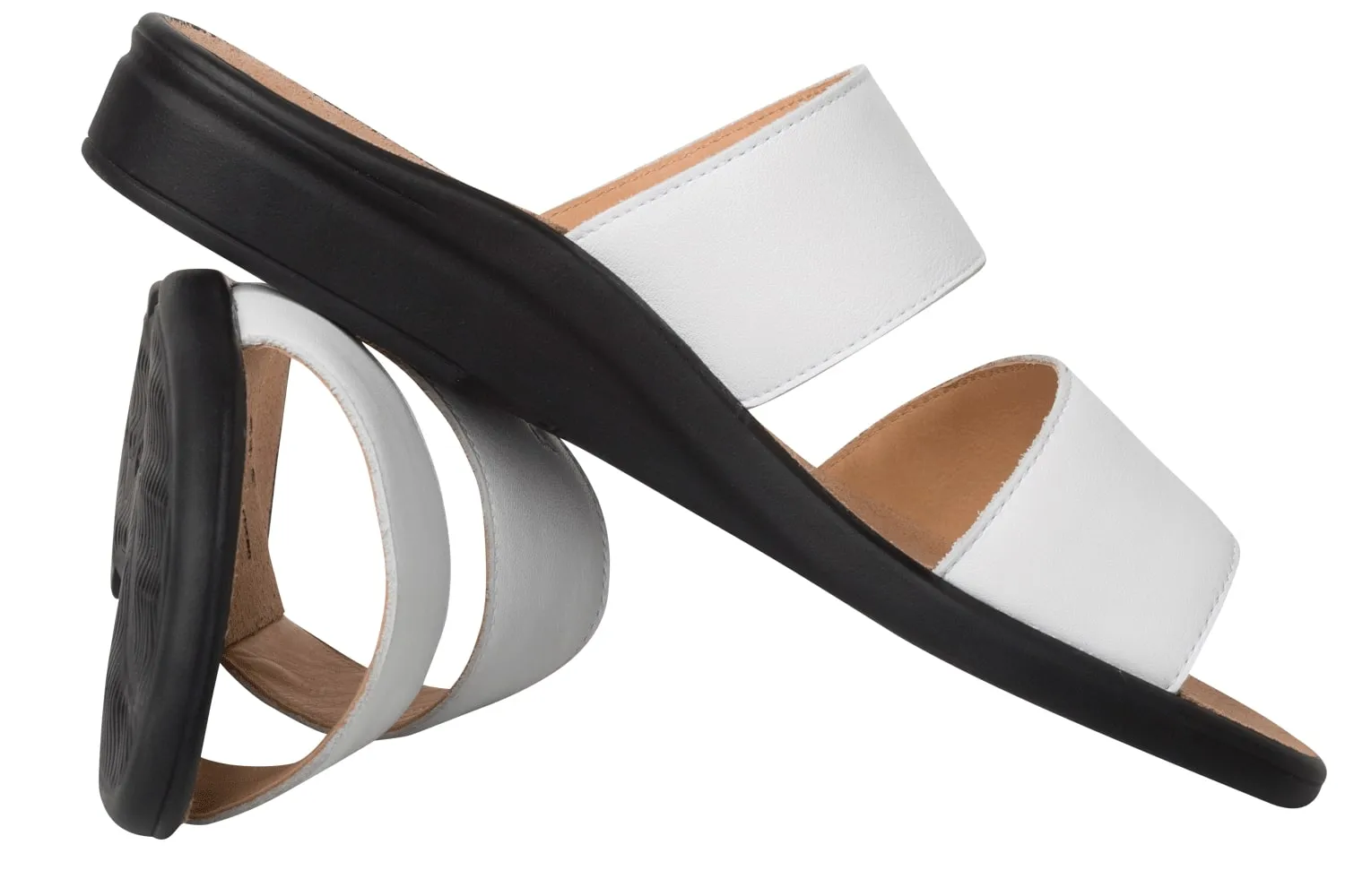 'Sonnica' women's small fit slide sandal - white
