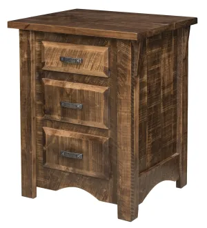 Sportsman - Amish Rough Cut Maple 3 Drawer Night Stand