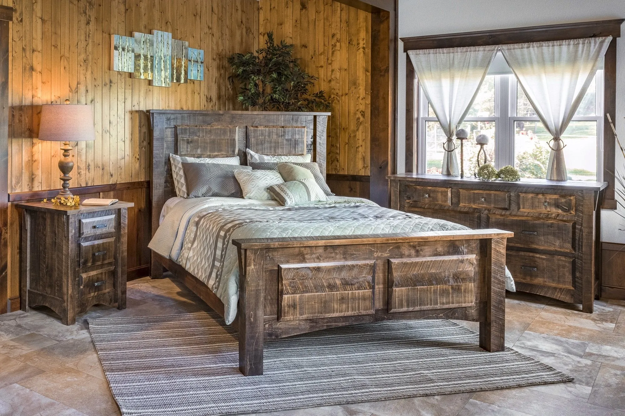 Sportsman - Amish Rough Cut Maple 3 Drawer Night Stand