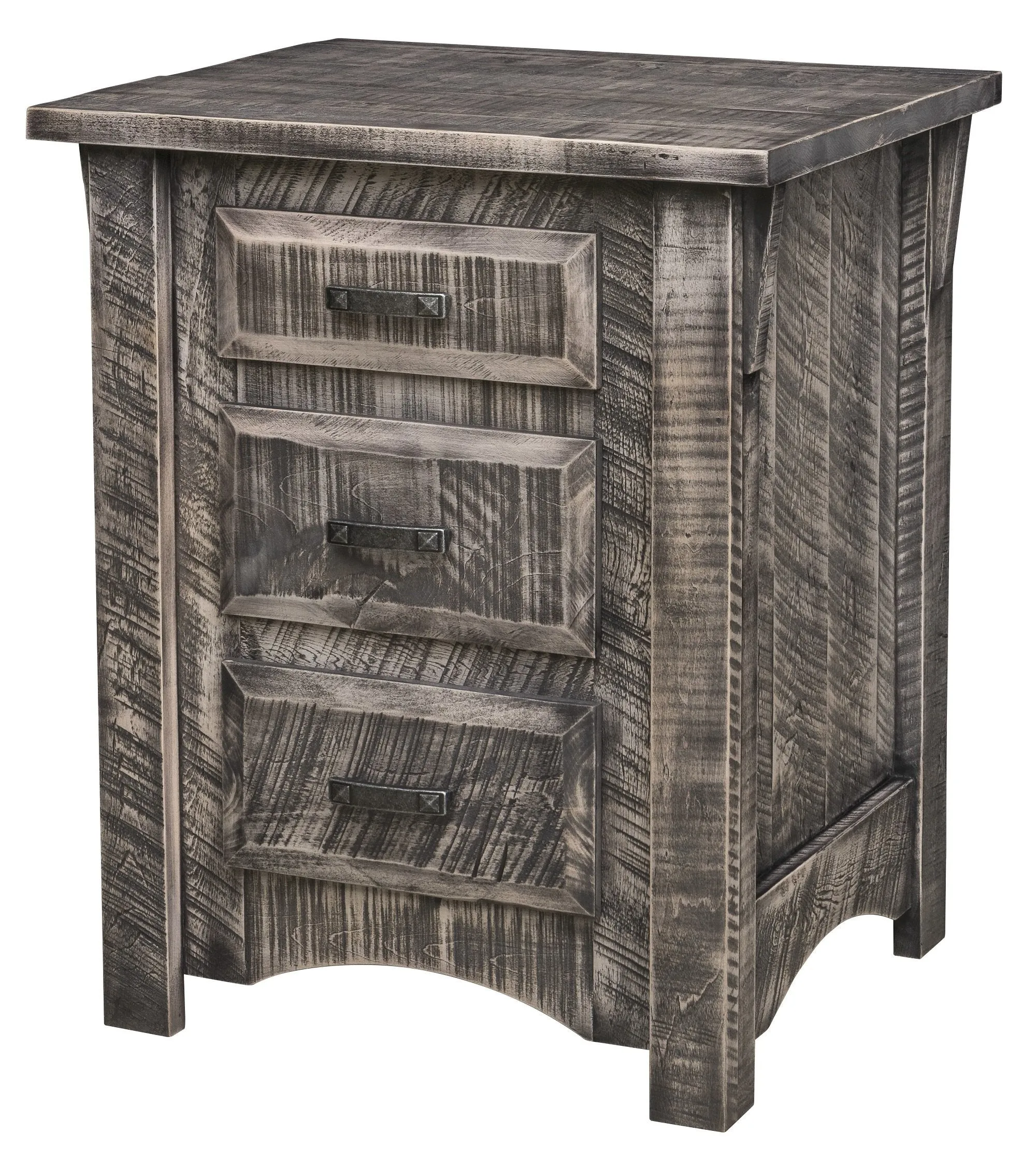 Sportsman - Amish Rough Cut Maple 3 Drawer Night Stand