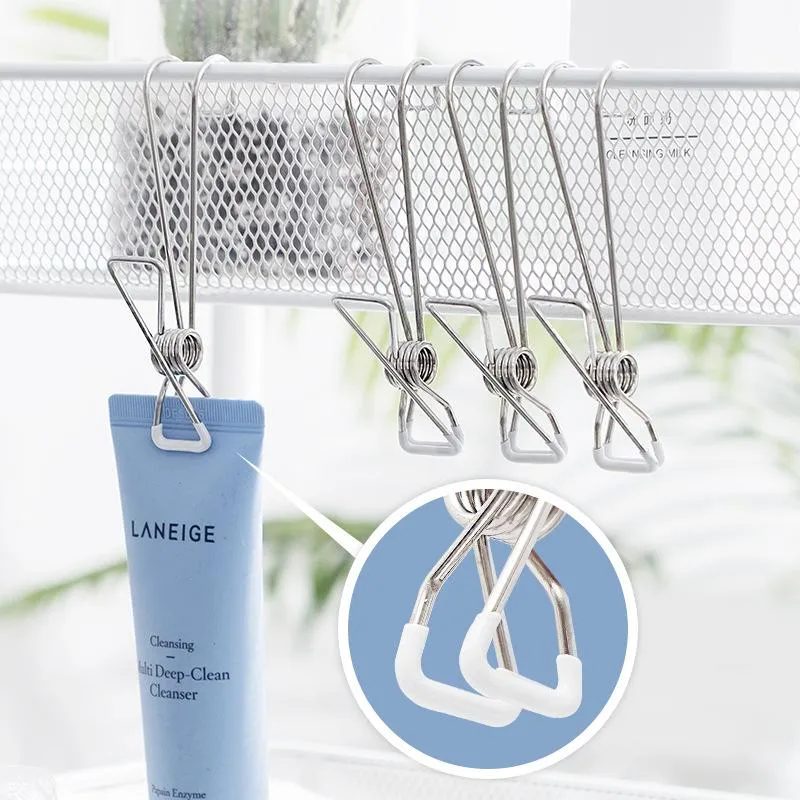 Stainless Steel Clips on Hooks - Firm Grip Wire Clothes Pins_PB