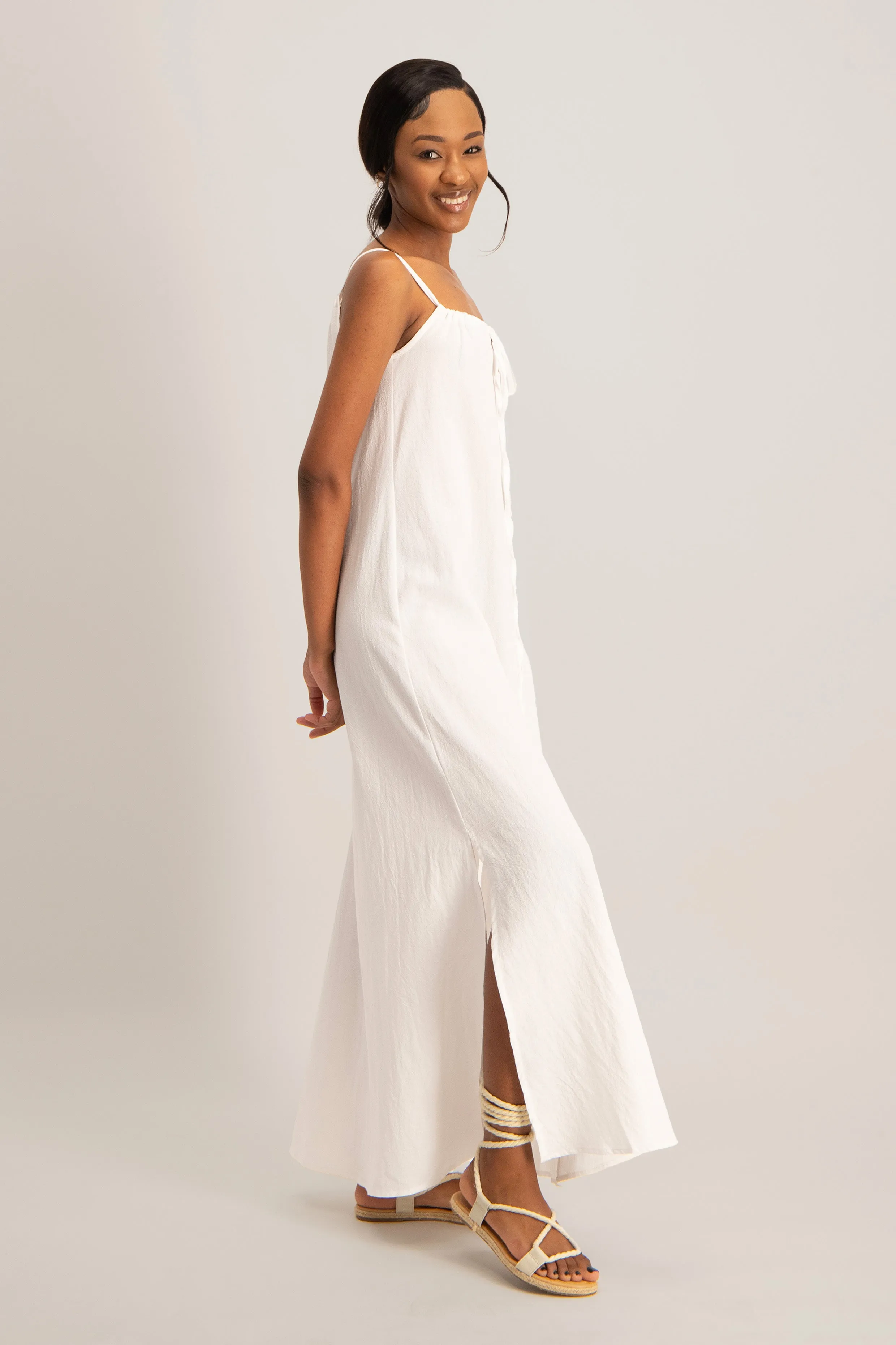 Strappy Tie Front Maxi Dress
