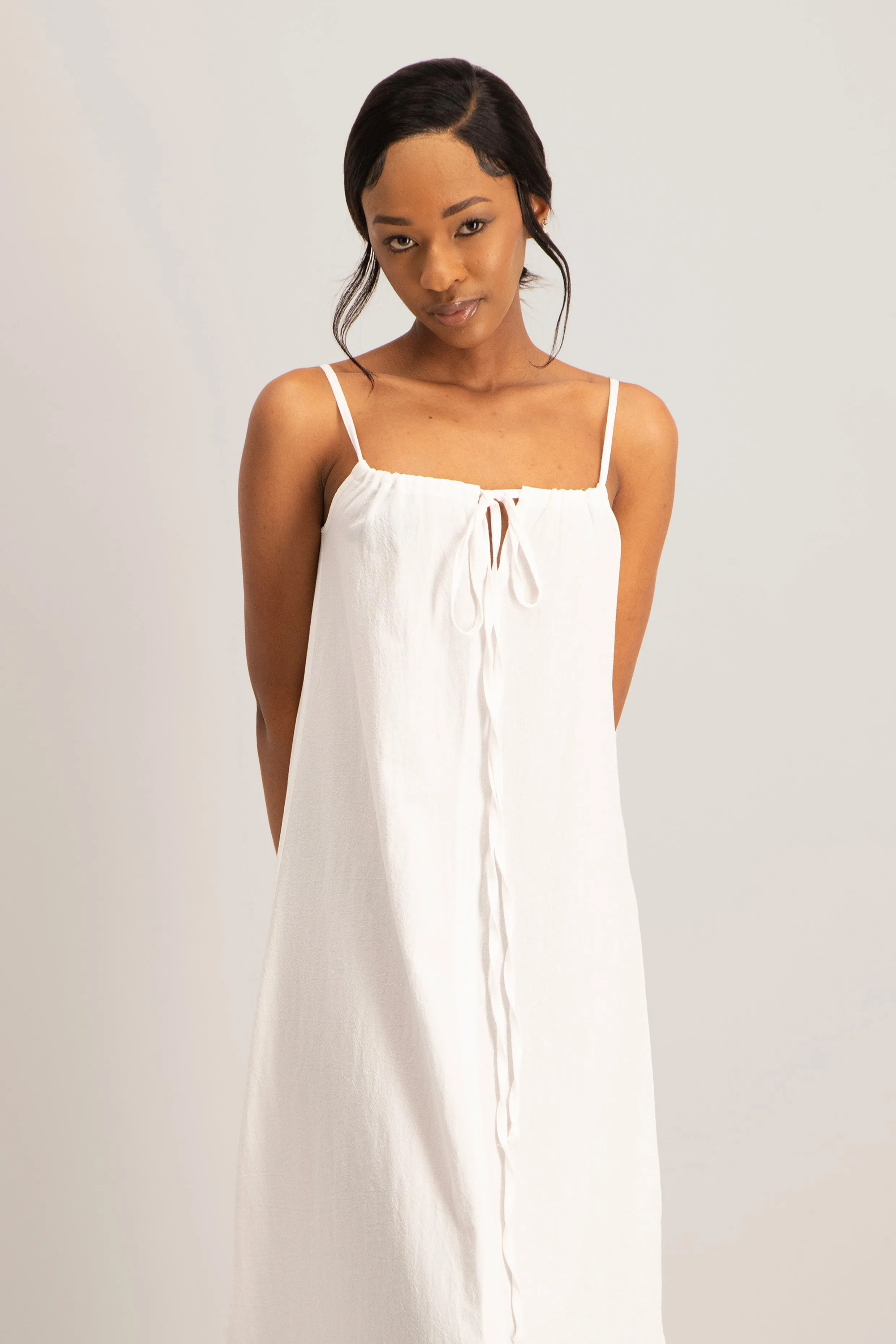 Strappy Tie Front Maxi Dress