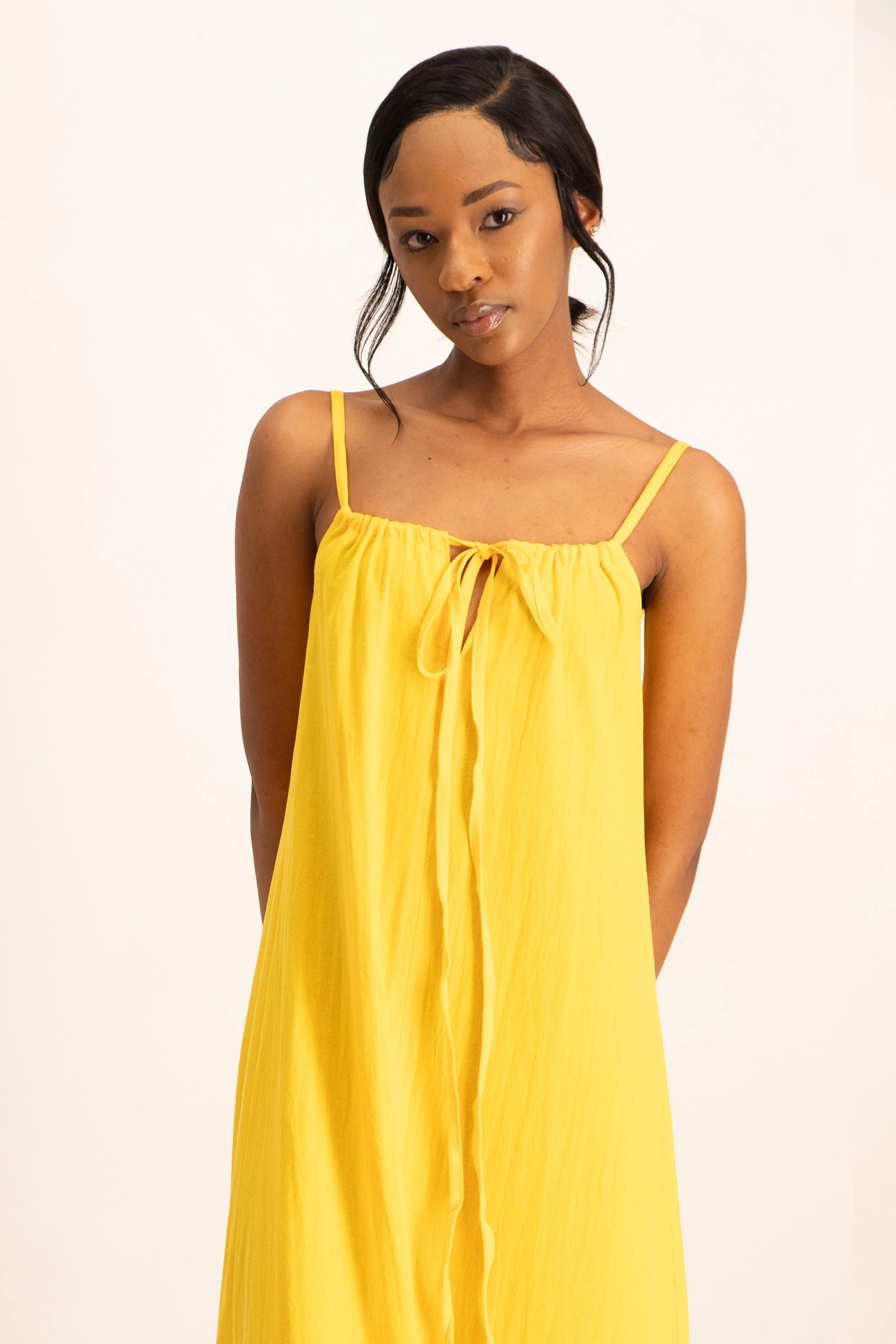 Strappy Tie Front Maxi Dress