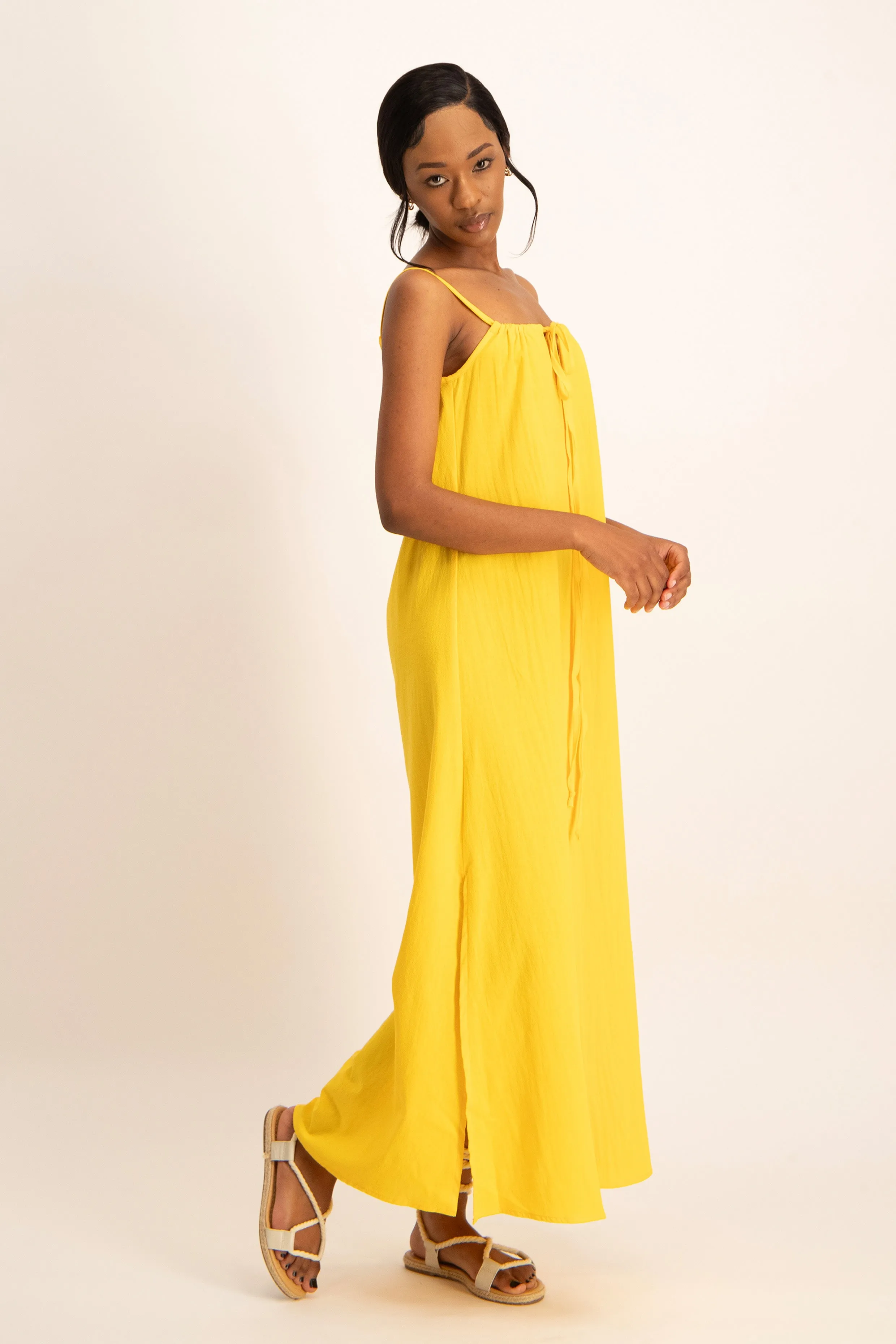 Strappy Tie Front Maxi Dress