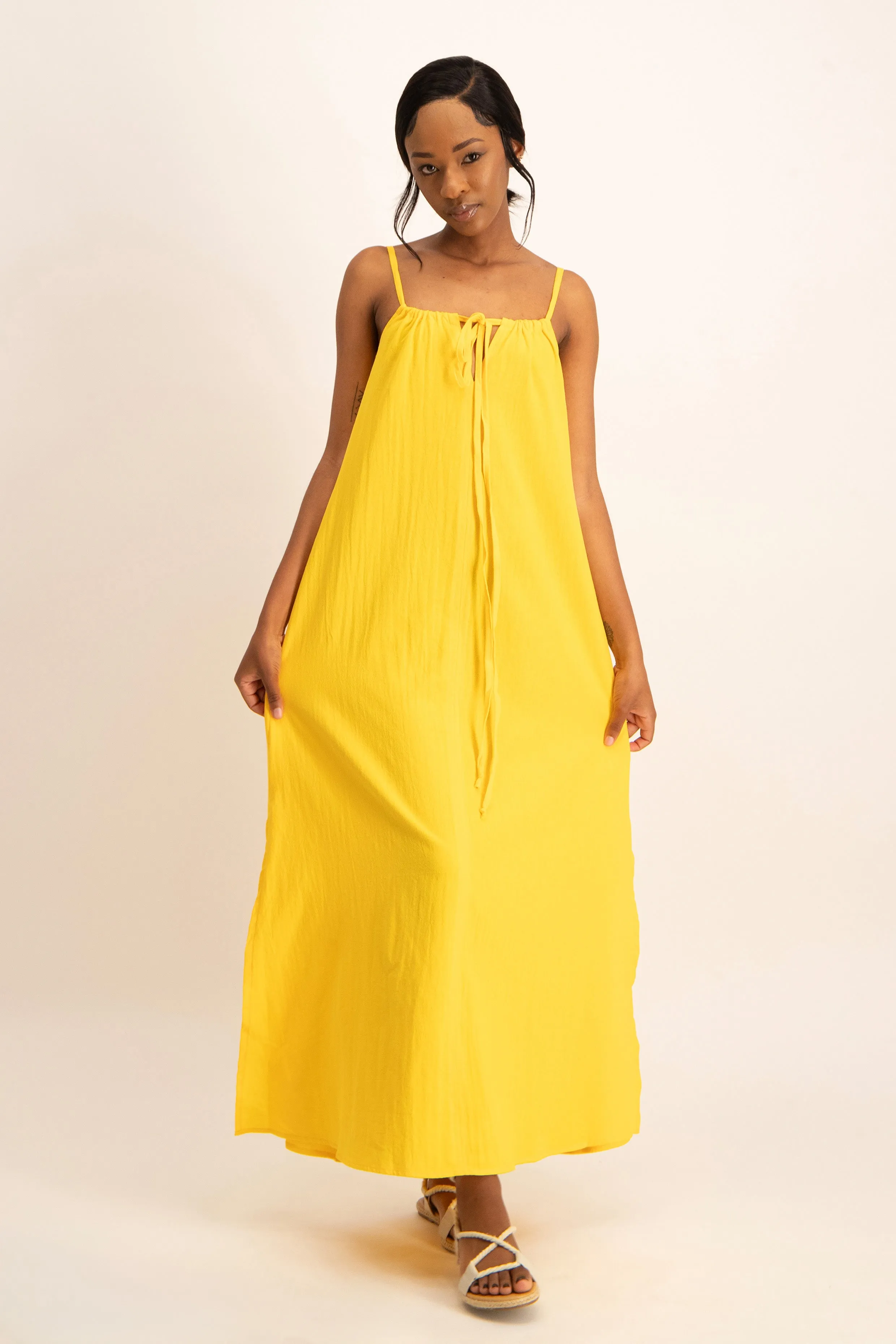 Strappy Tie Front Maxi Dress