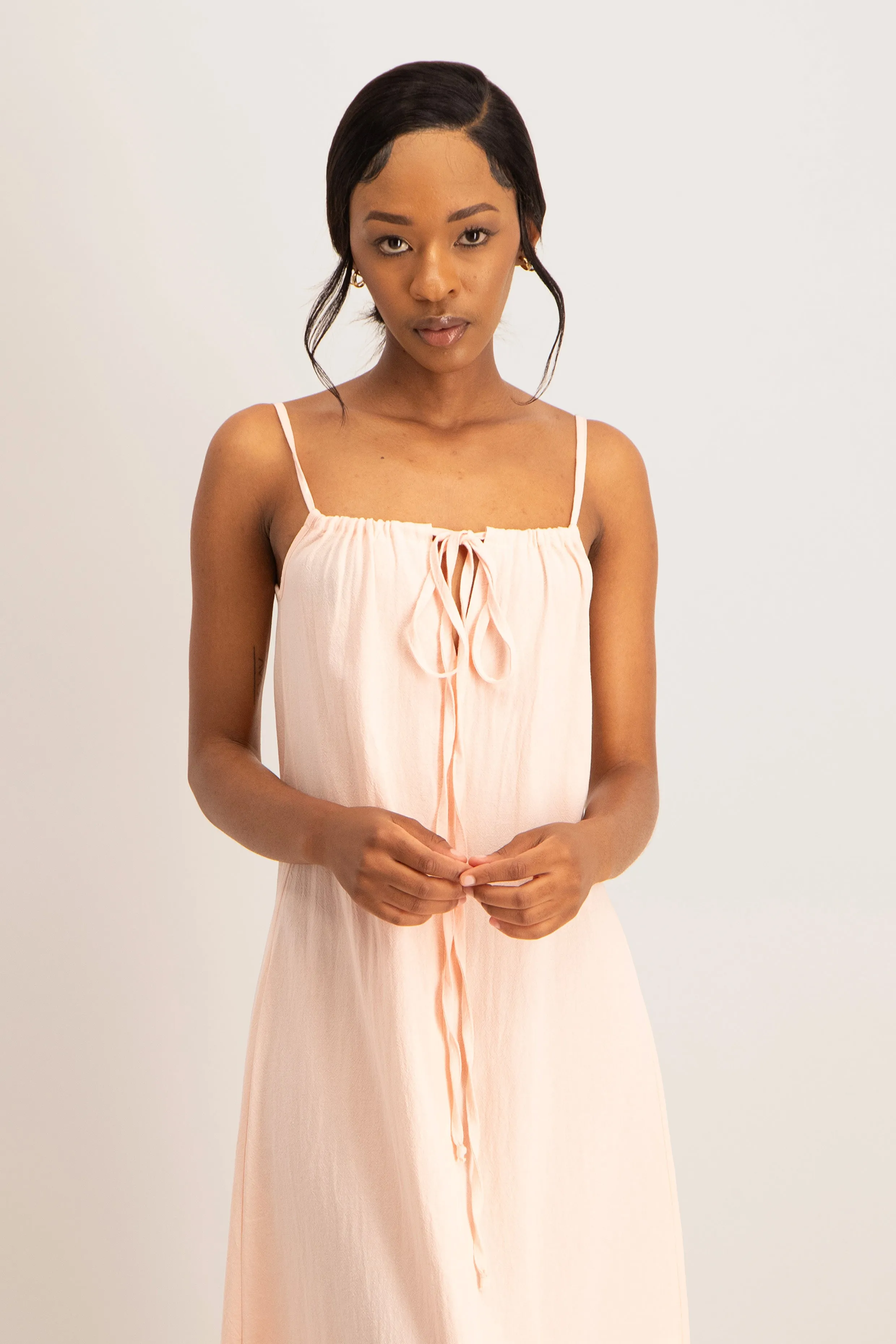 Strappy Tie Front Maxi Dress