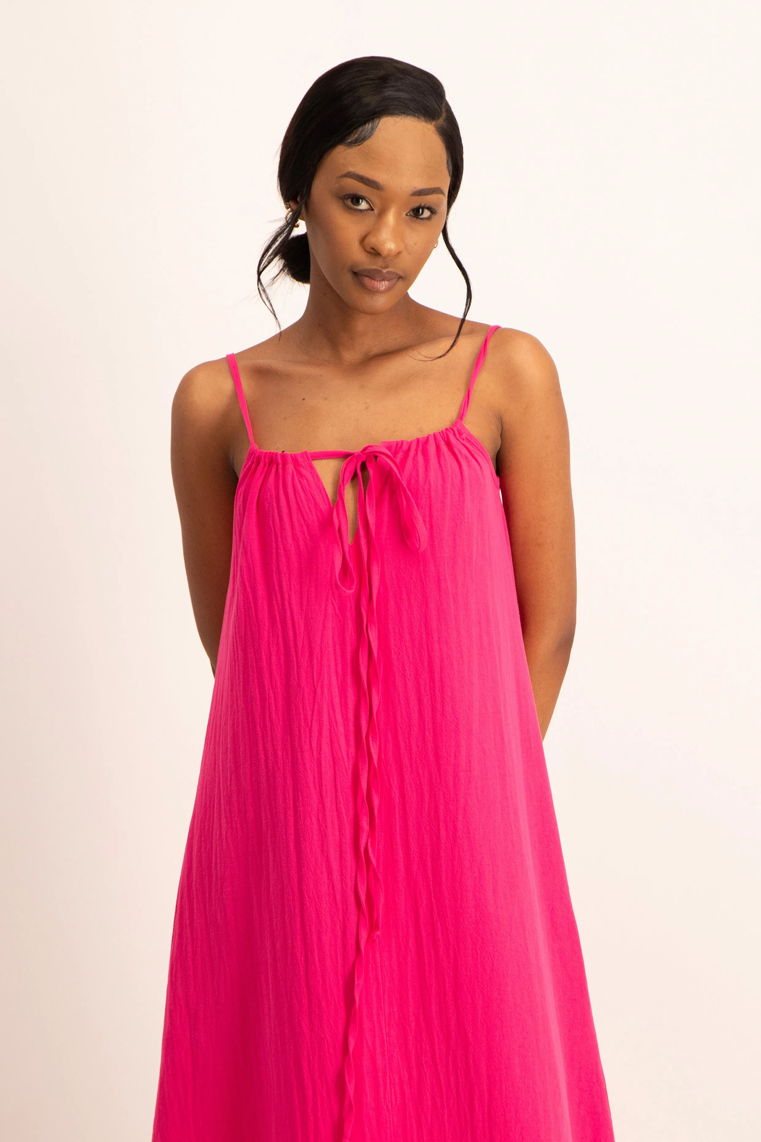 Strappy Tie Front Maxi Dress