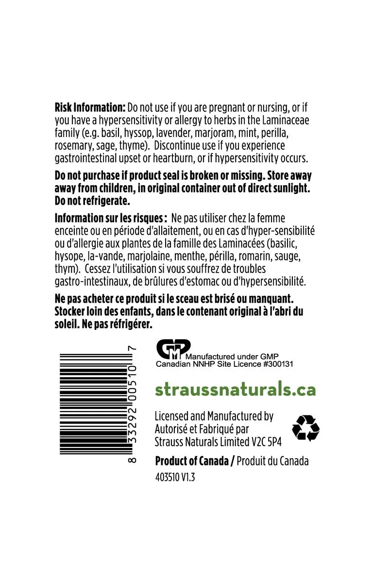 Strauss Smooth Oregano™ Drops 100mL