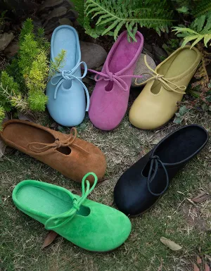 Summer Comfortable Suede Mules Slippers 34-42