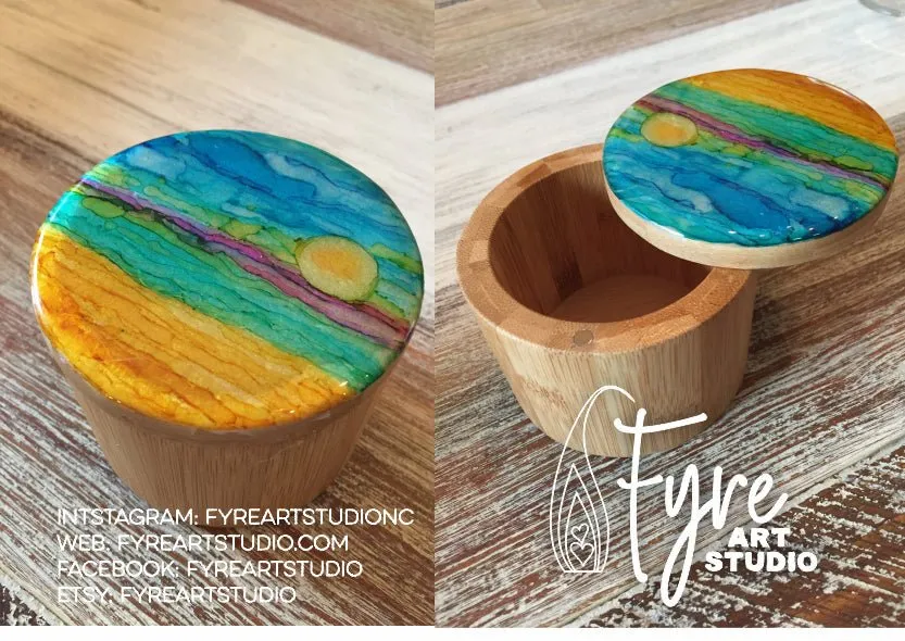 Sunshine Painting on Cute Bamboo Salt Box