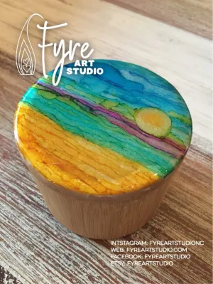 Sunshine Painting on Cute Bamboo Salt Box