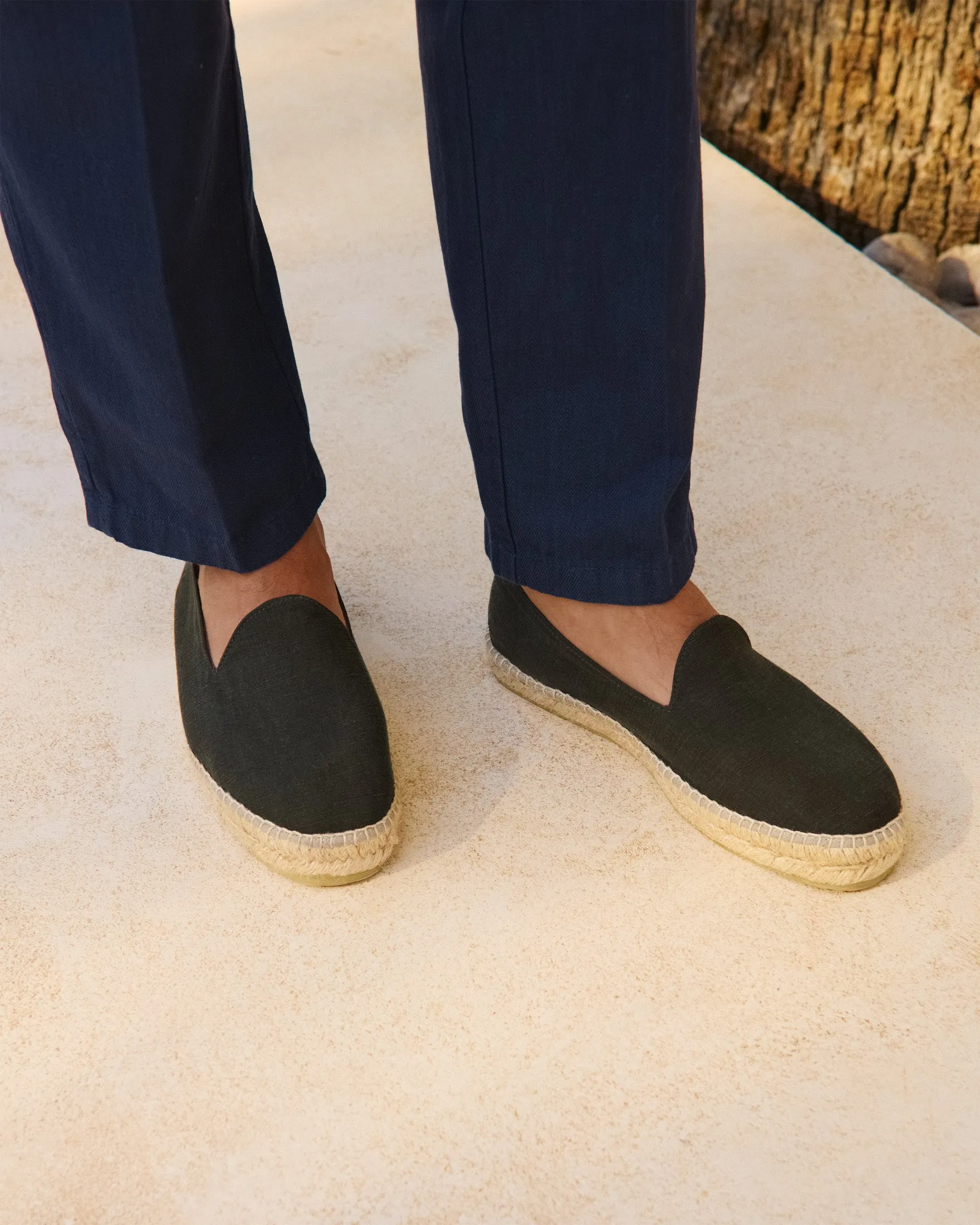 Tangana Lyocell Linen Blend Espadrilles - Q78C0 - Luca Rubinacci x Manebí Military Green