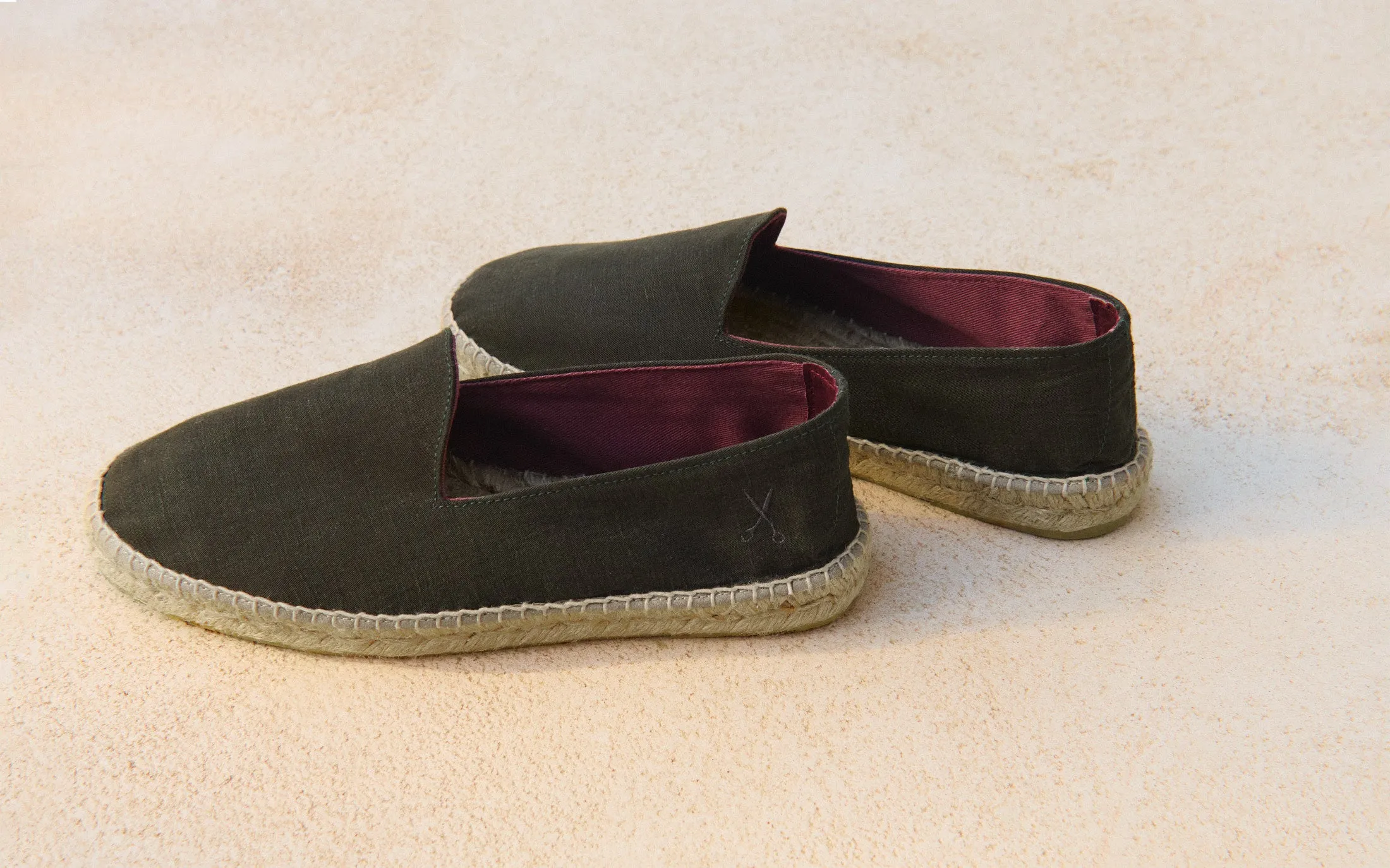 Tangana Lyocell Linen Blend Espadrilles - Q78C0 - Luca Rubinacci x Manebí Military Green