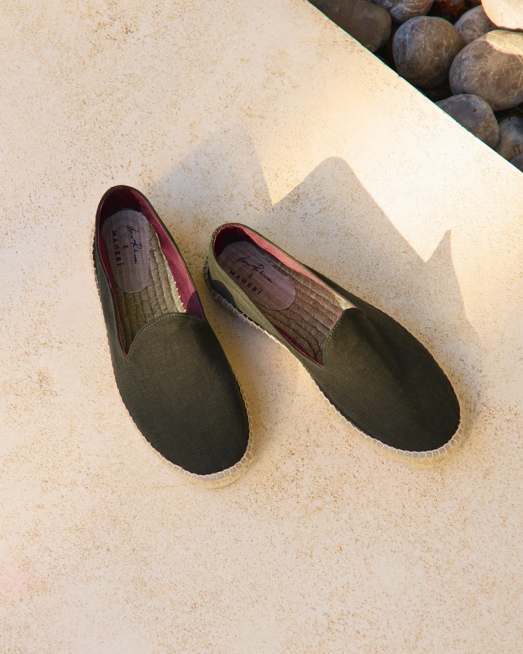 Tangana Lyocell Linen Blend Espadrilles - Q78C0 - Luca Rubinacci x Manebí Military Green