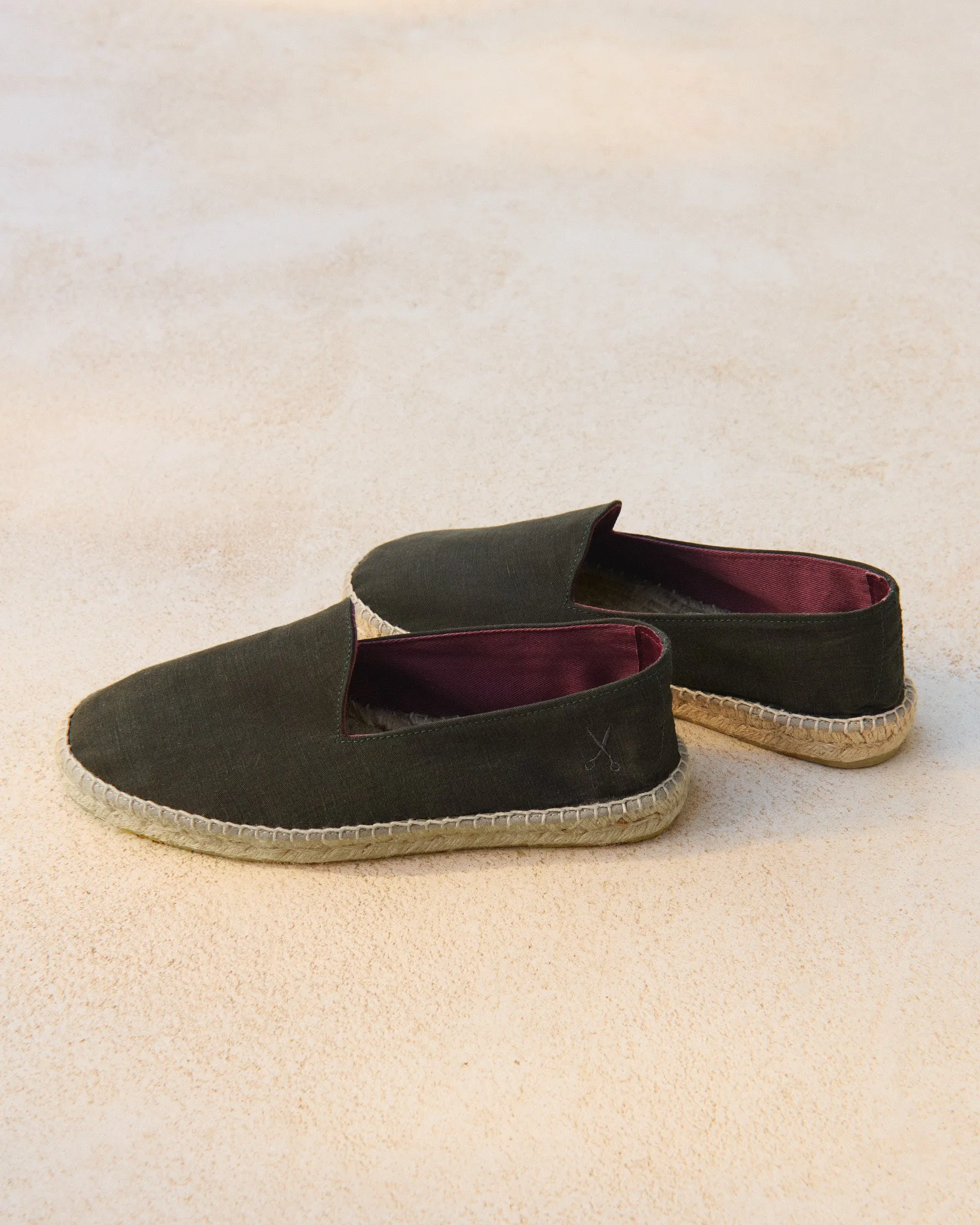 Tangana Lyocell Linen Blend Espadrilles - Q78C0 - Luca Rubinacci x Manebí Military Green